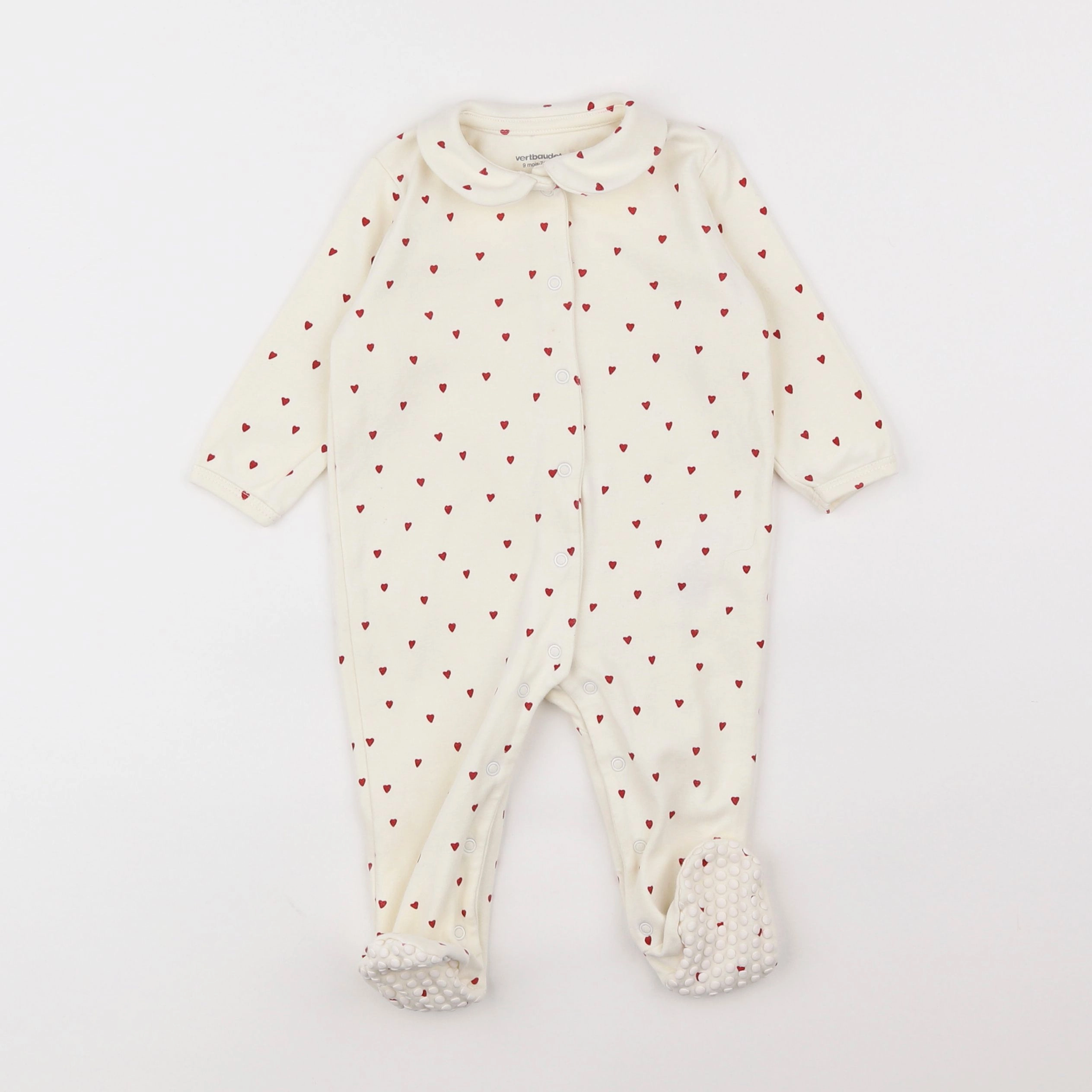 Vertbaudet - pyjama coton beige - 9 mois