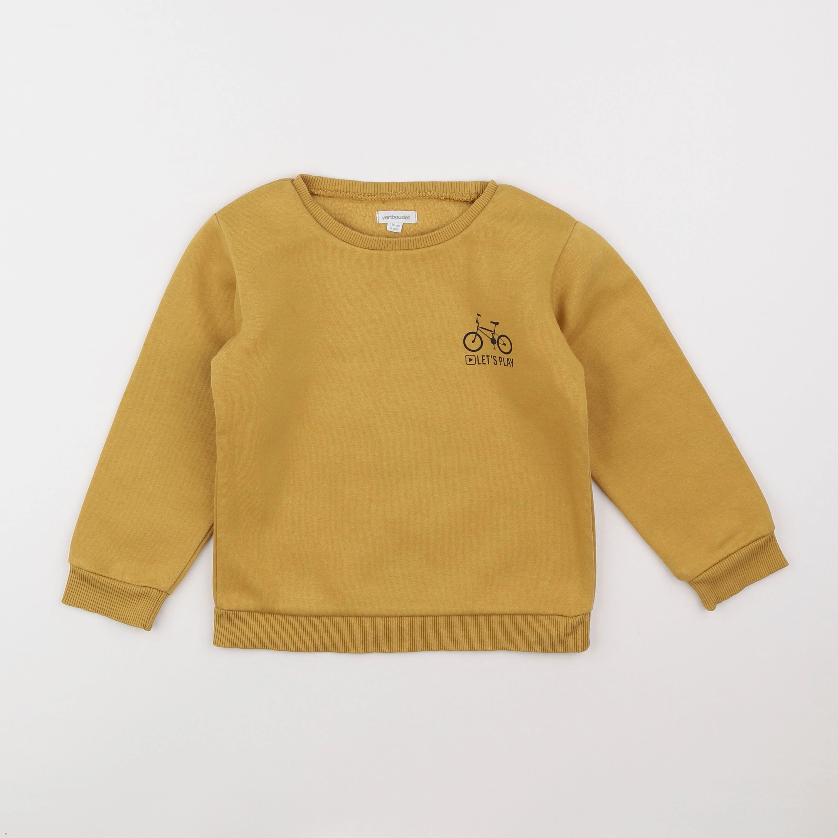 Vertbaudet - sweat jaune - 5 ans