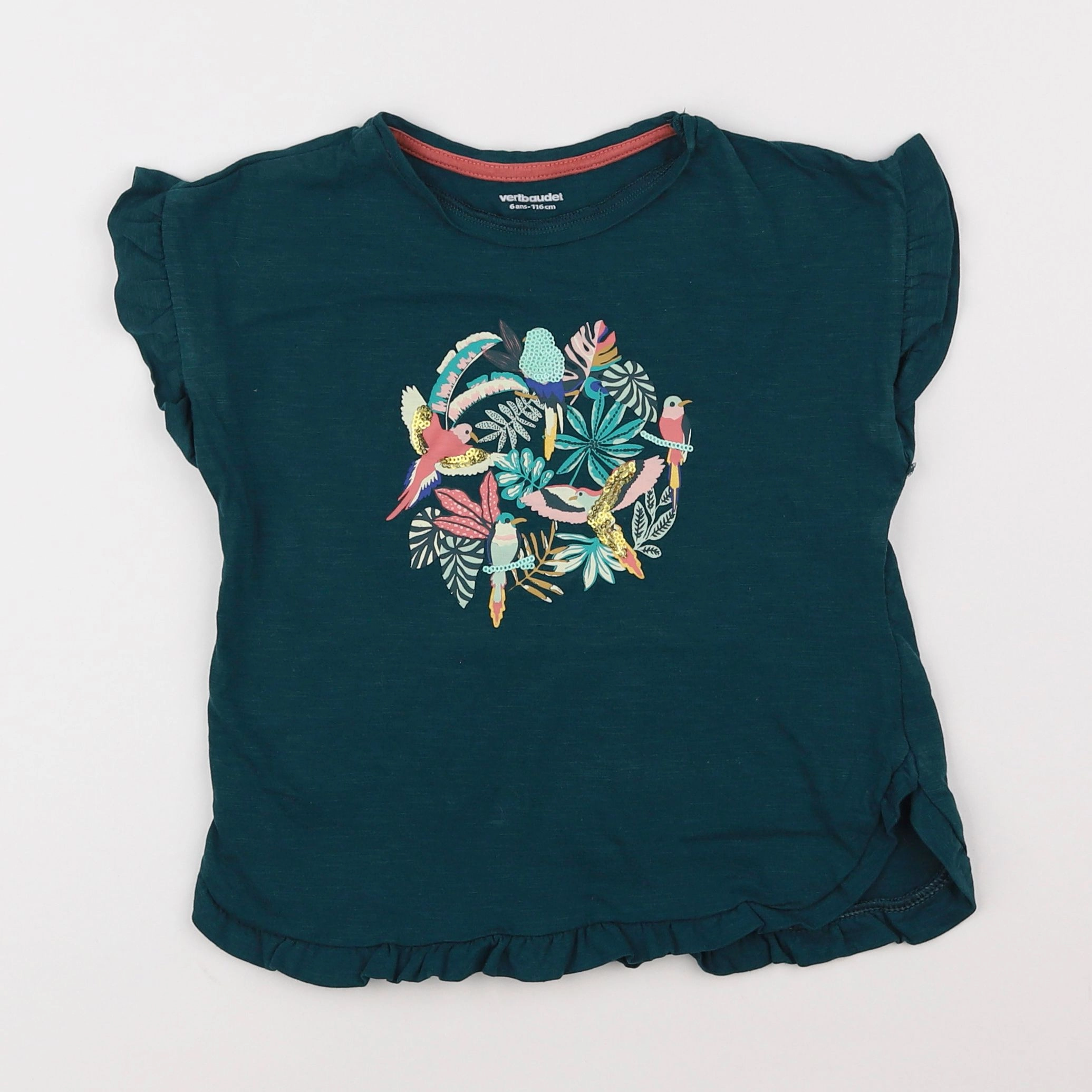 Vertbaudet - tee-shirt vert - 6 ans