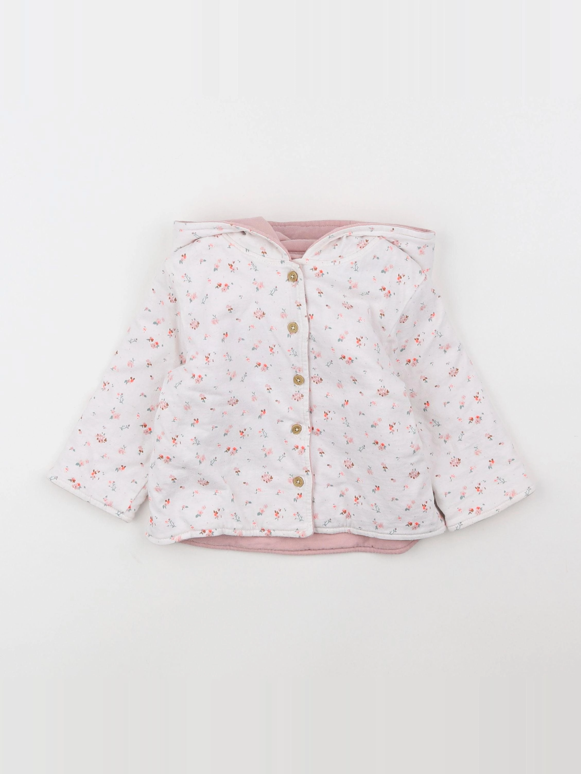 Vertbaudet - sweat rose - 9/12 mois
