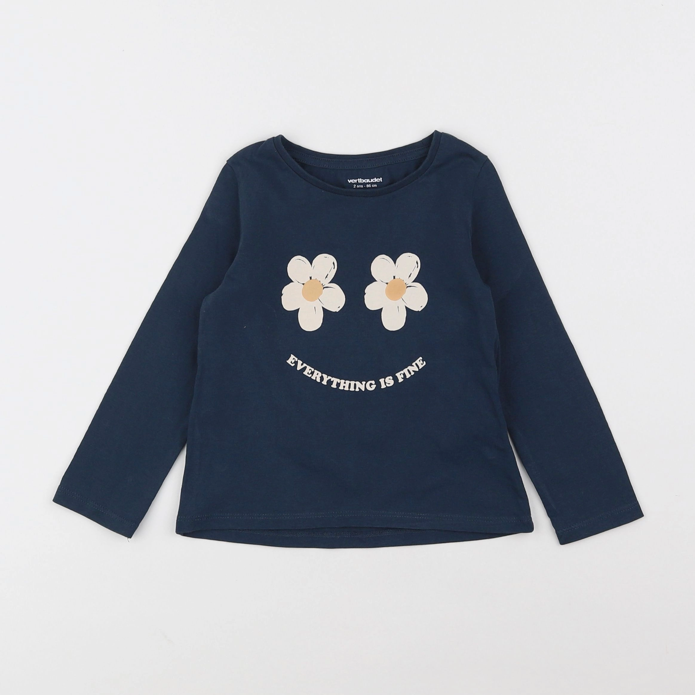 Vertbaudet - tee-shirt bleu - 2 ans