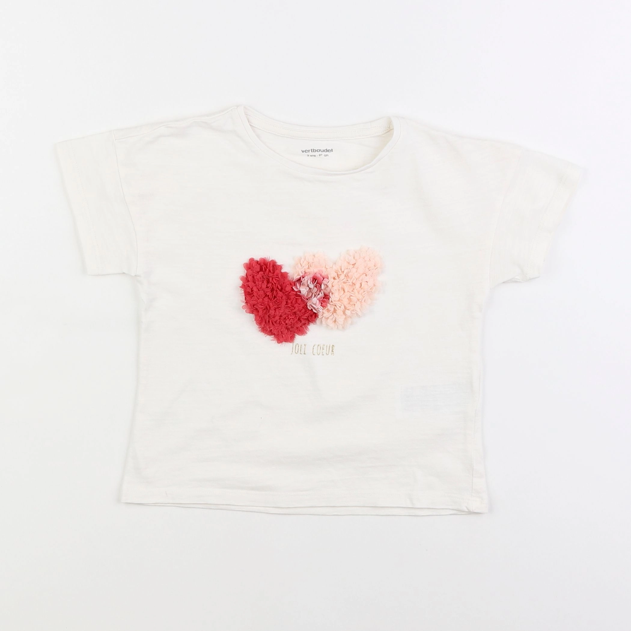 Vertbaudet - tee-shirt blanc - 3 ans