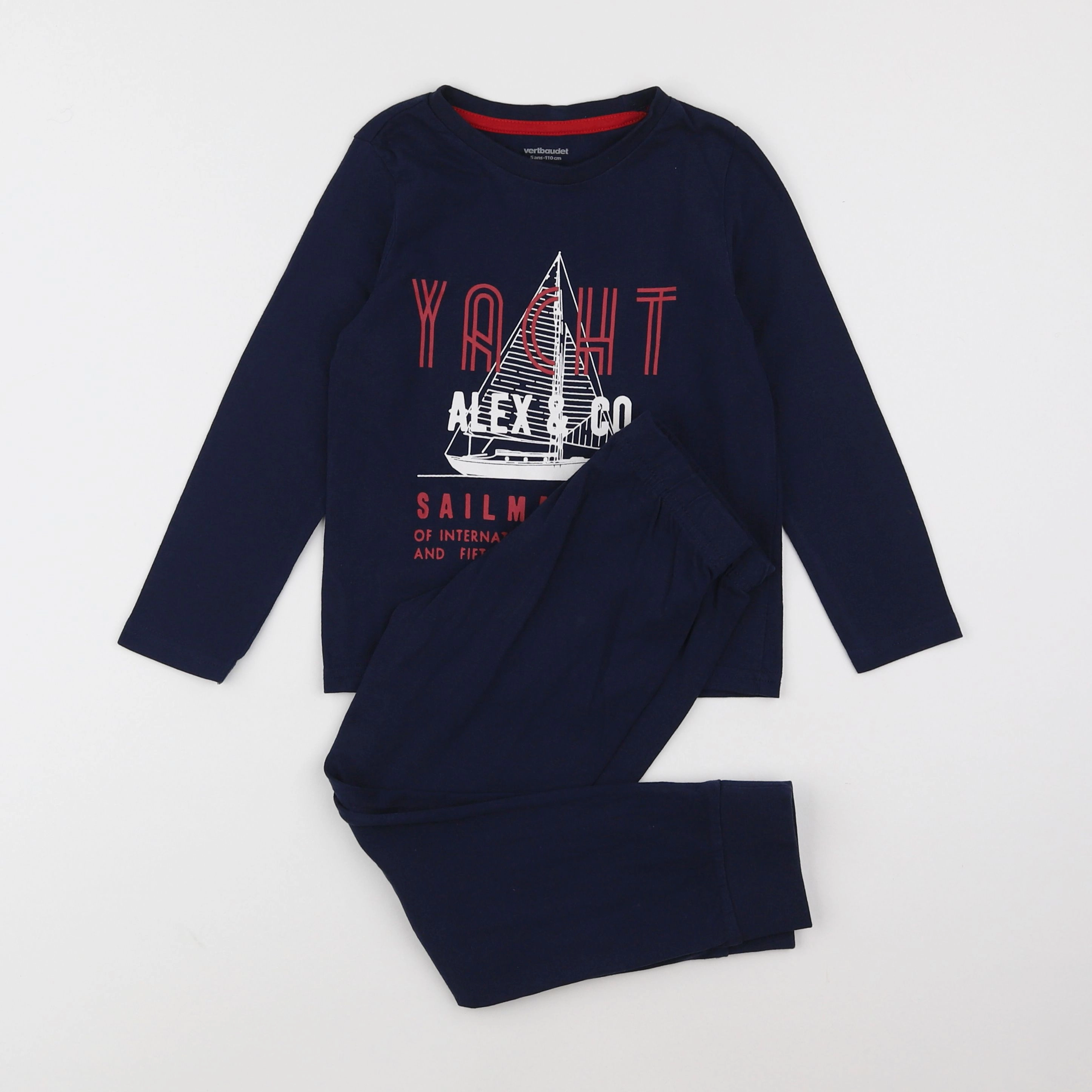 Vertbaudet - pyjama coton bleu - 5 ans