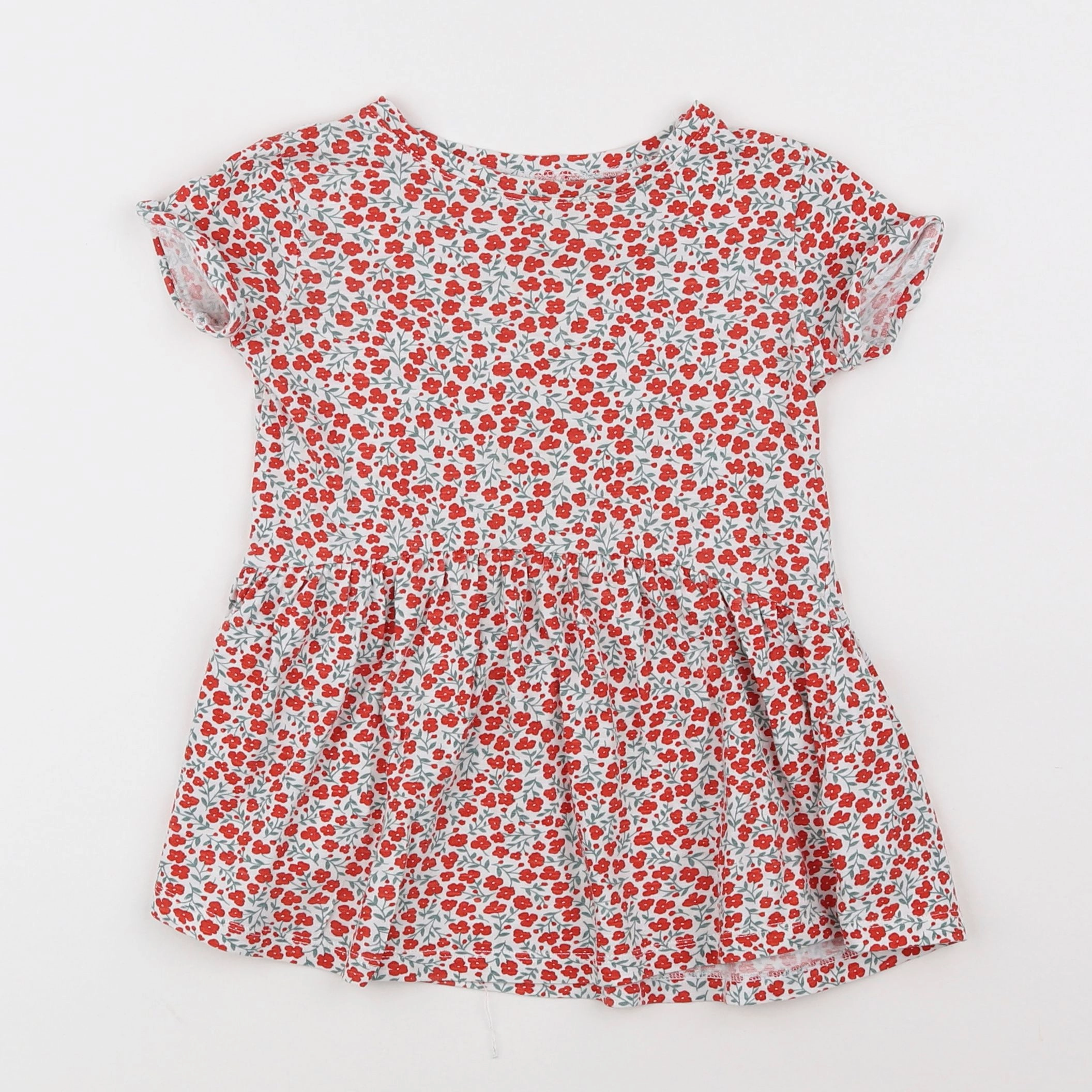 Vertbaudet - robe blanc, rouge - 3 ans