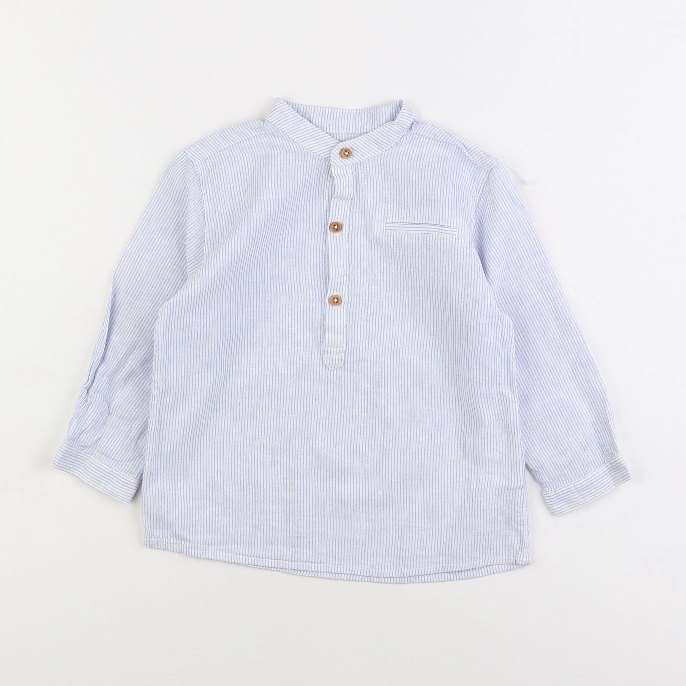 Boutchou - chemise blanc, bleu - 3 ans