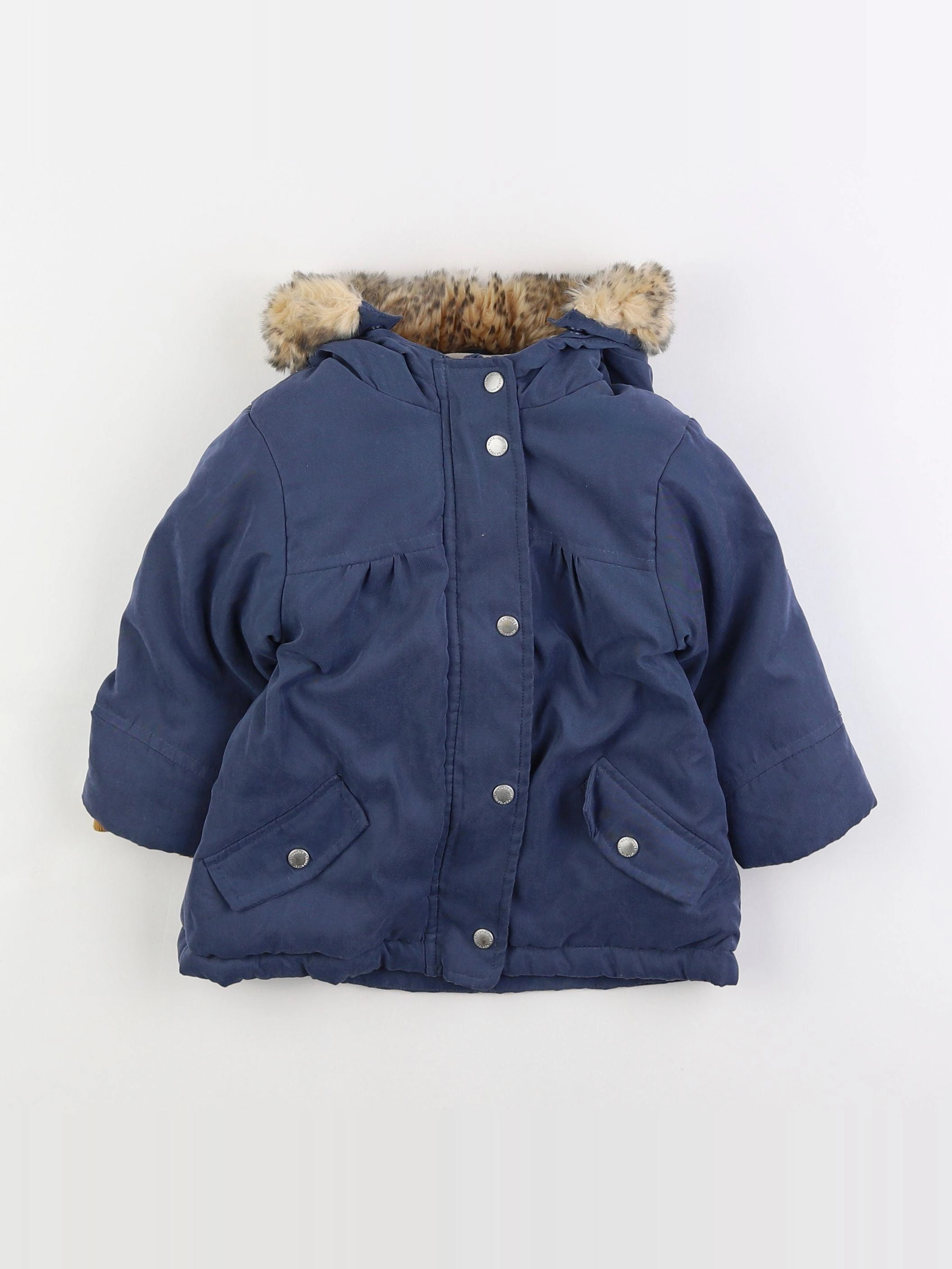 Vertbaudet - manteau doublure amovible bleu - 18 mois