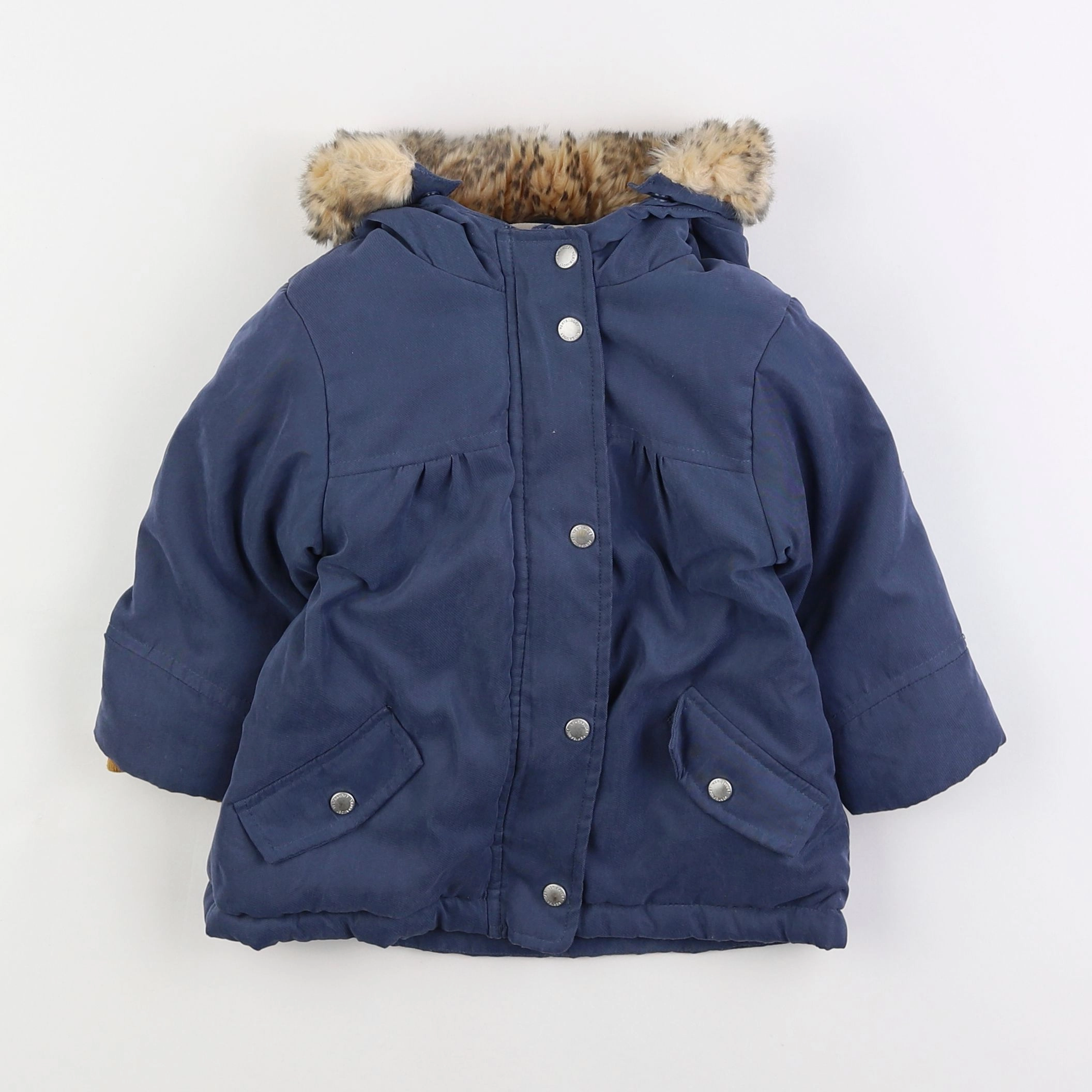 Vertbaudet - manteau doublure amovible bleu - 18 mois