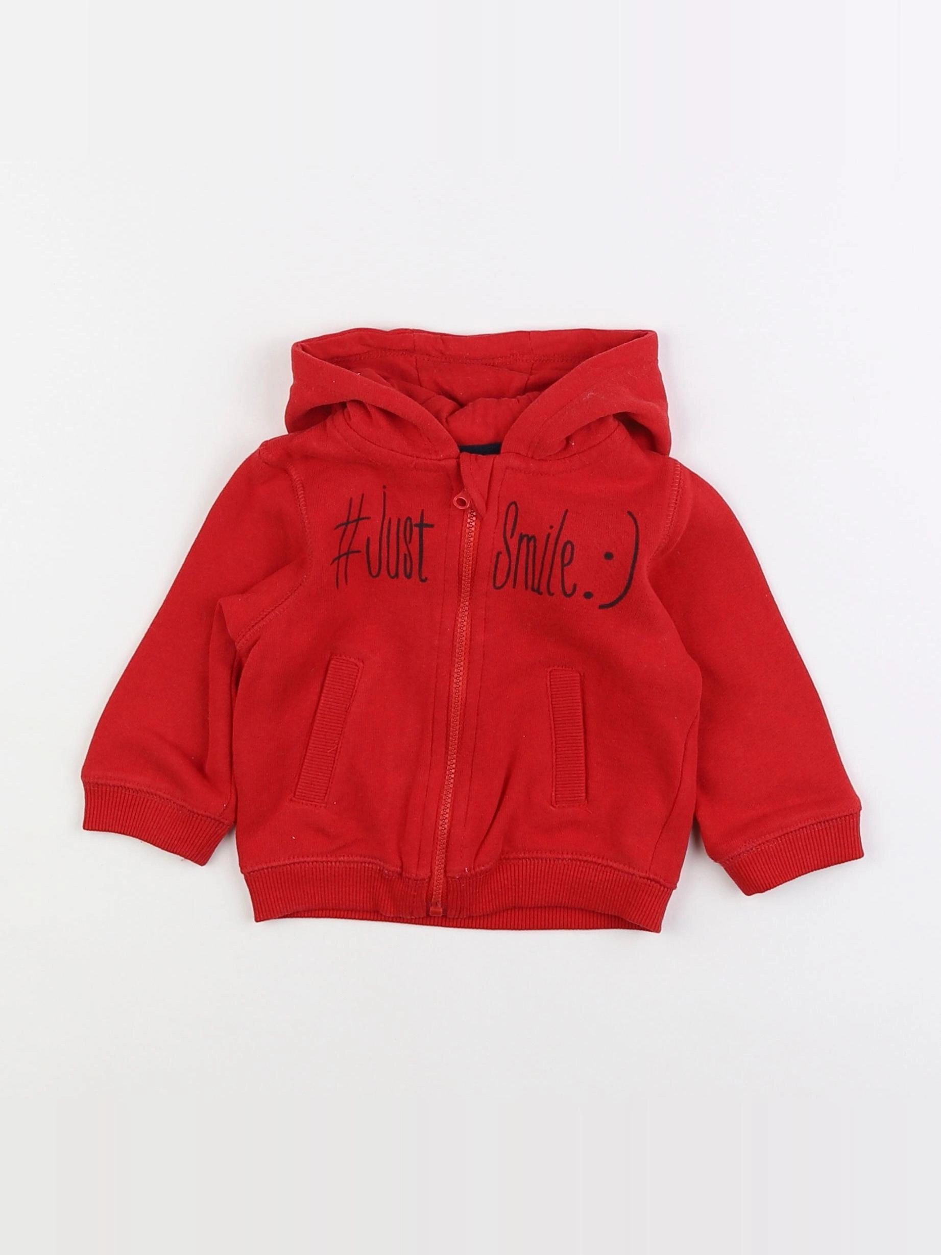Vertbaudet - sweat rouge - 6 mois