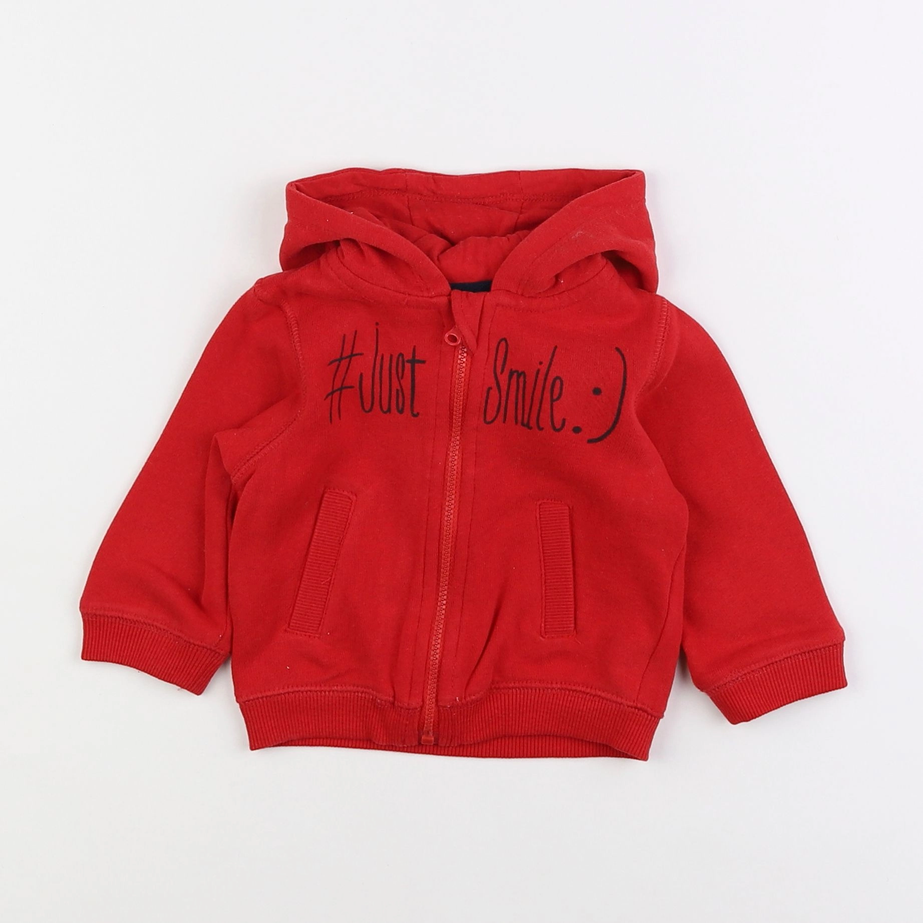 Vertbaudet - sweat rouge - 6 mois