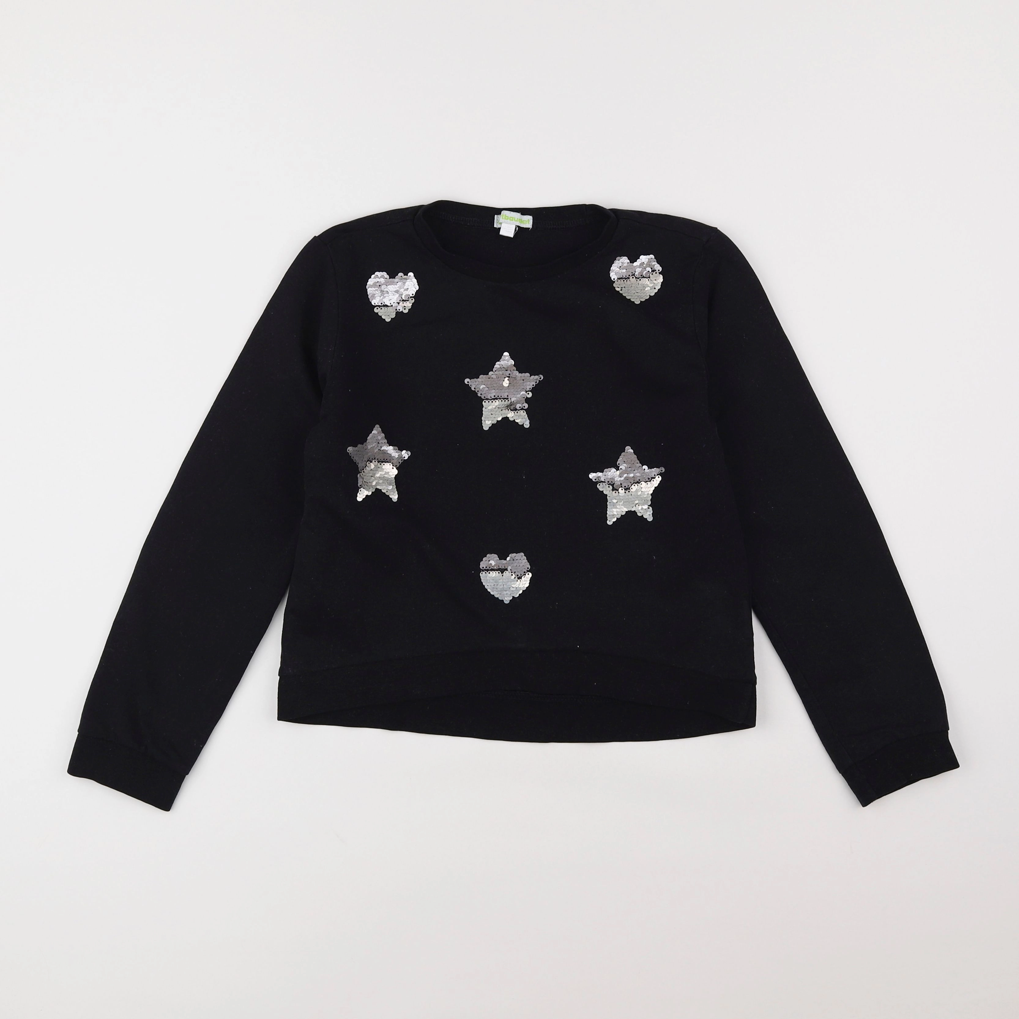 Vertbaudet - sweat bleu, argent - 10 ans
