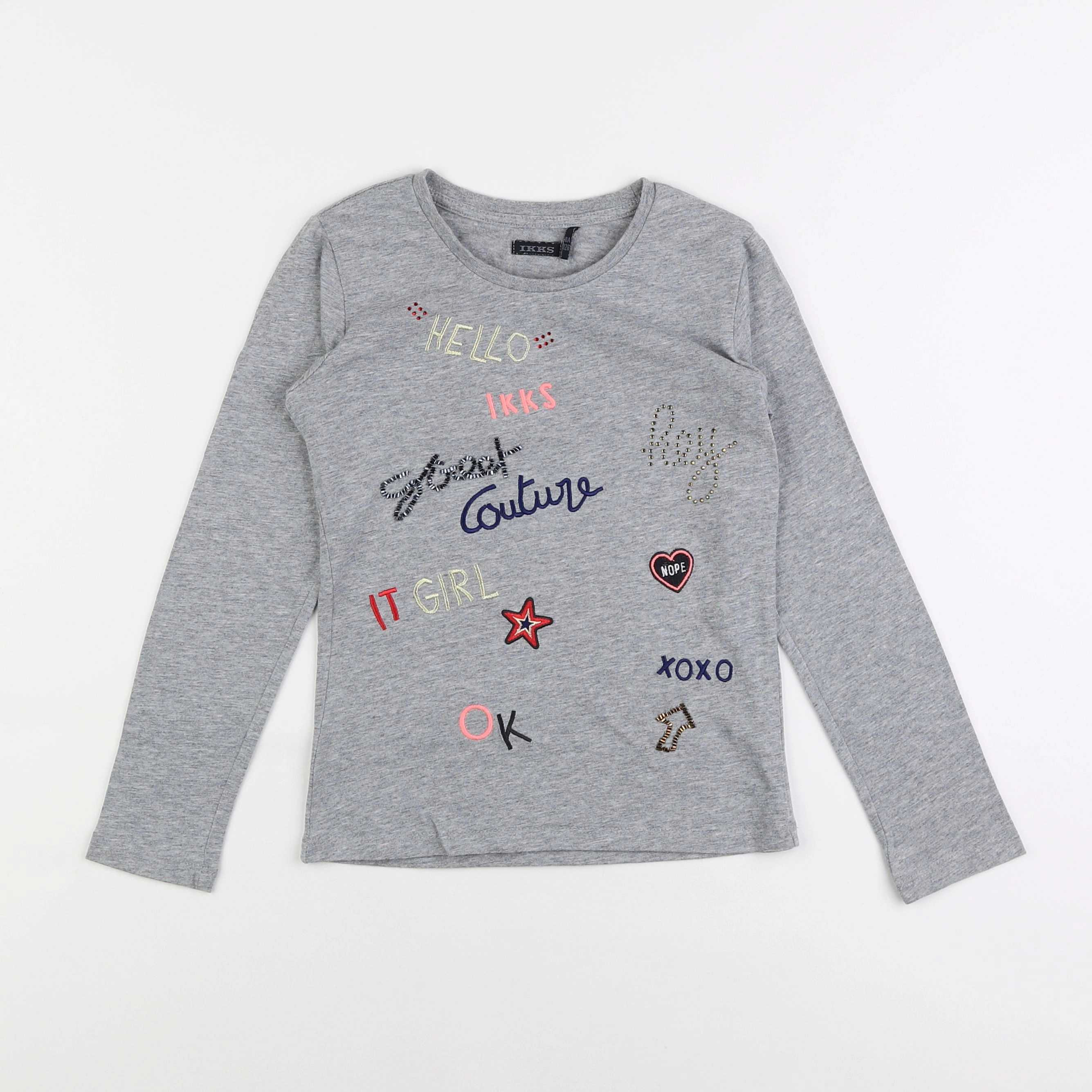 IKKS - tee-shirt gris - 8 ans