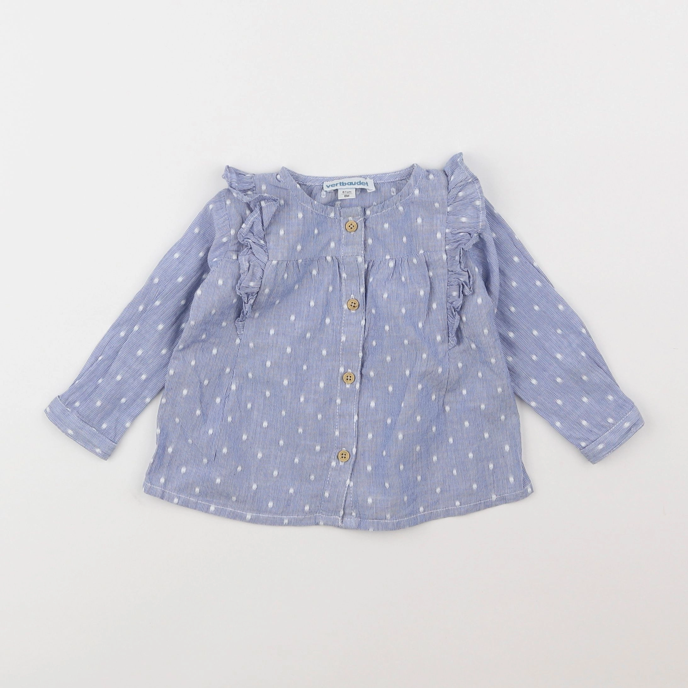 Vertbaudet - blouse bleu - 6 mois