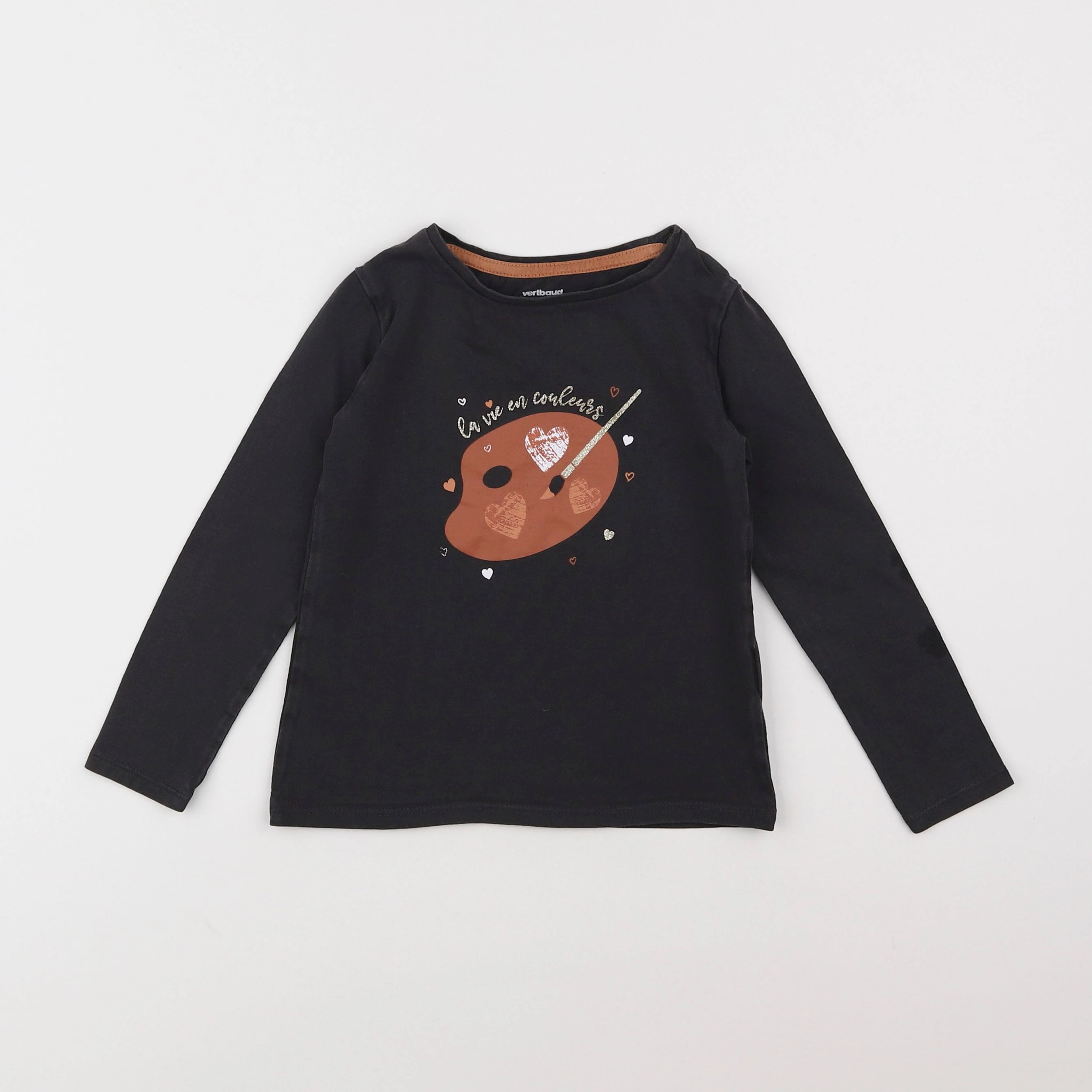 Vertbaudet - tee-shirt taupe - 4 ans