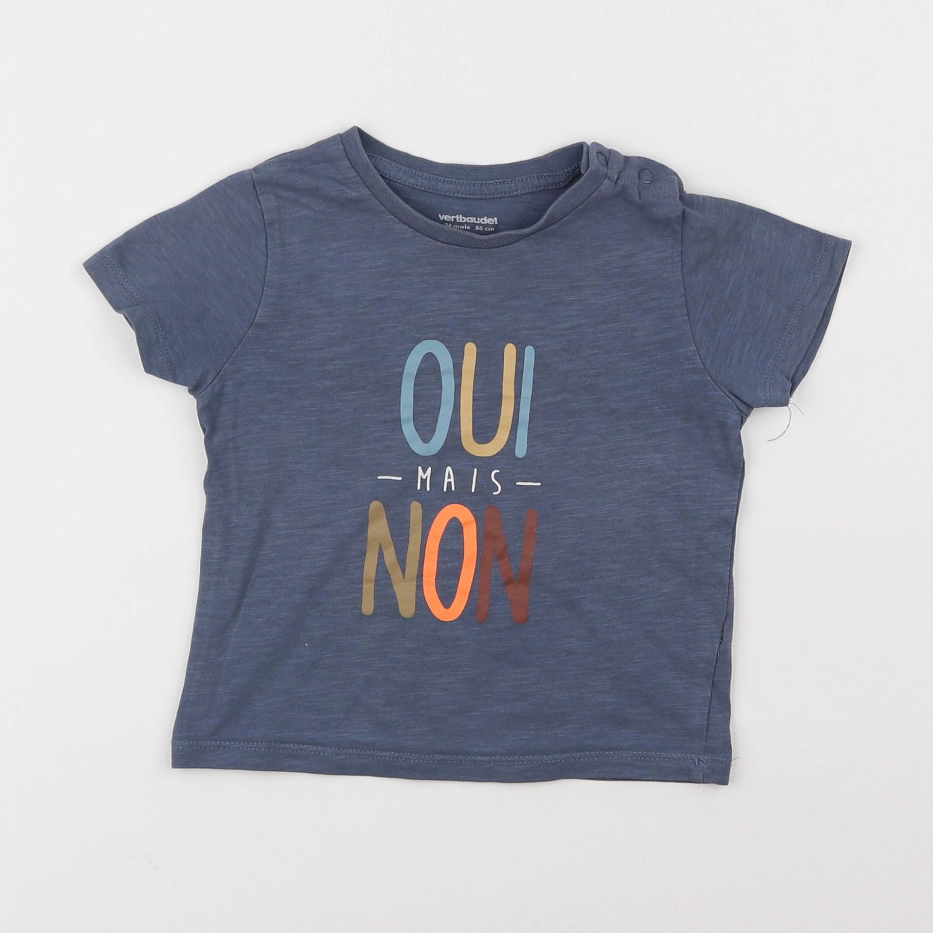 Vertbaudet - tee-shirt bleu - 2 ans