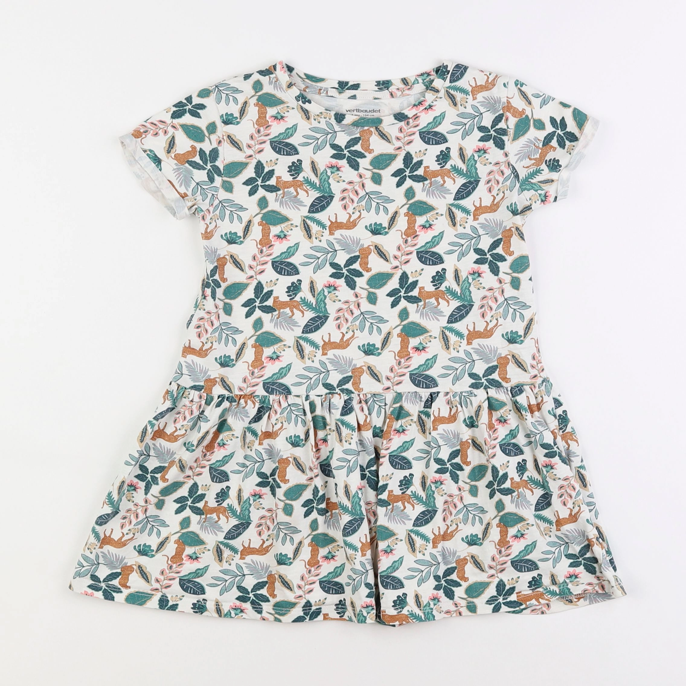 Vertbaudet - robe multicolore - 4 ans