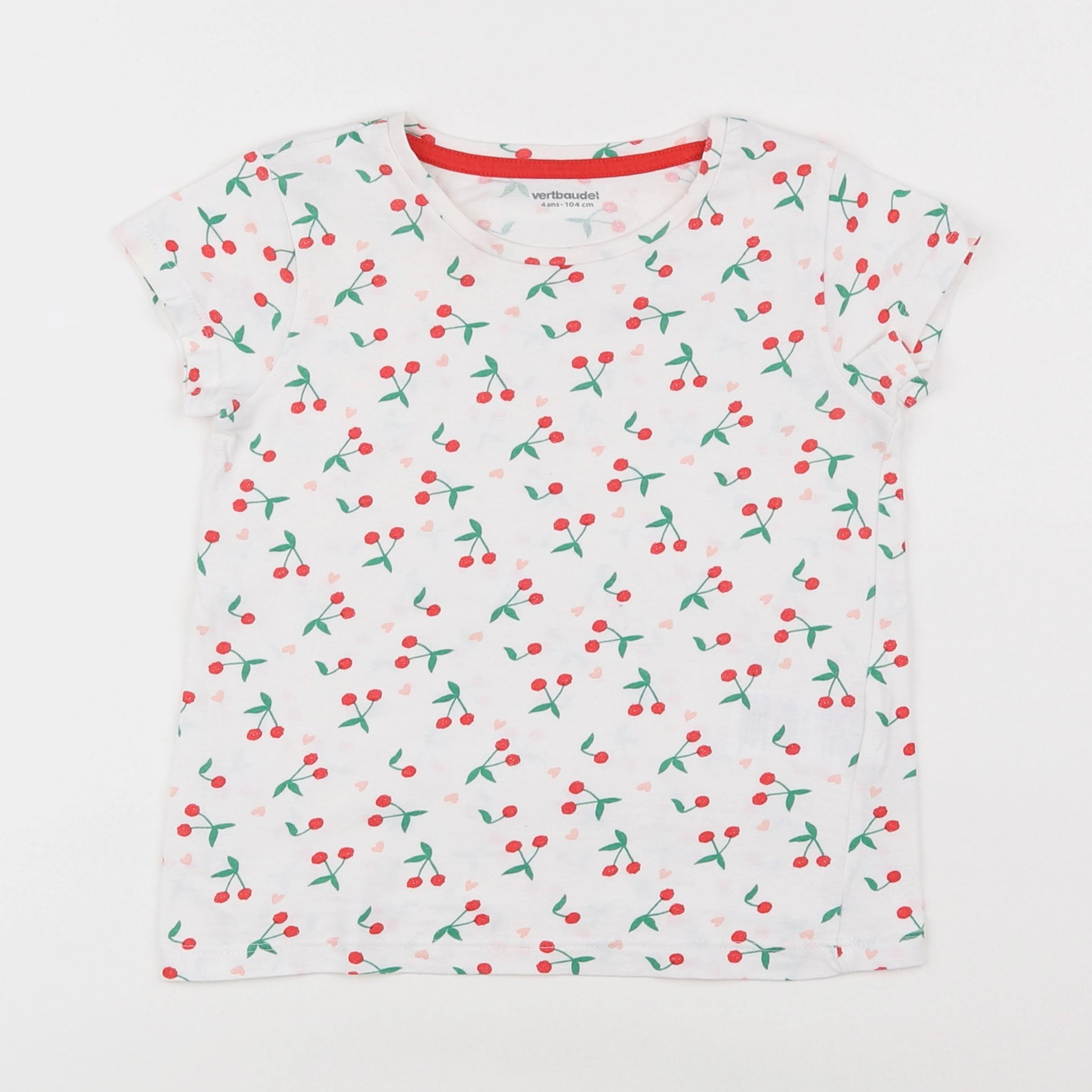 Vertbaudet - tee-shirt rouge - 4 ans