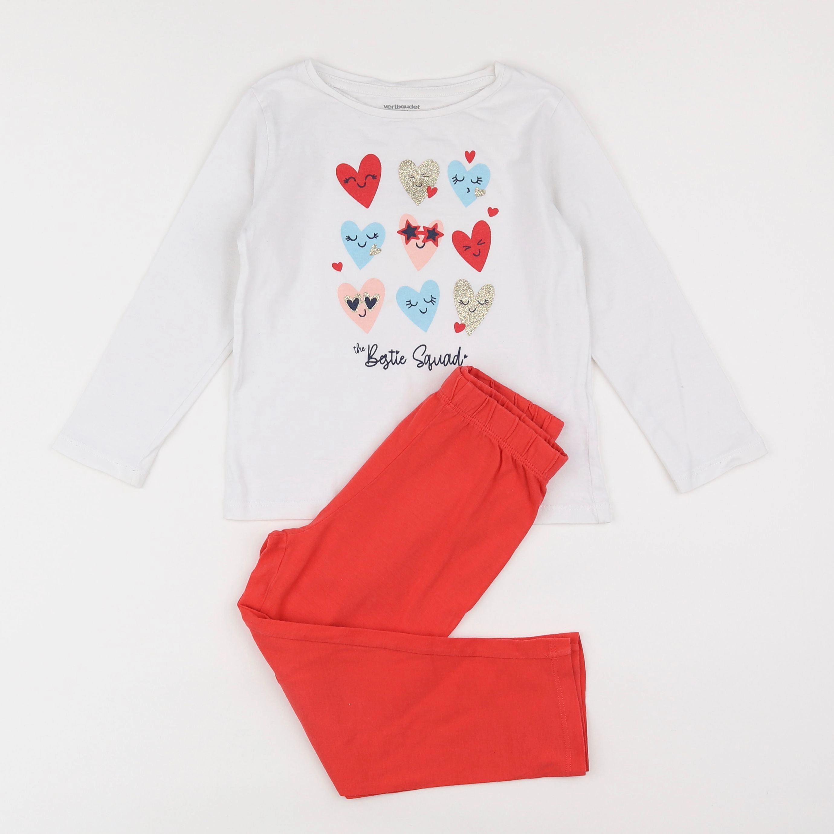 Vertbaudet - pyjama coton rouge - 4 ans