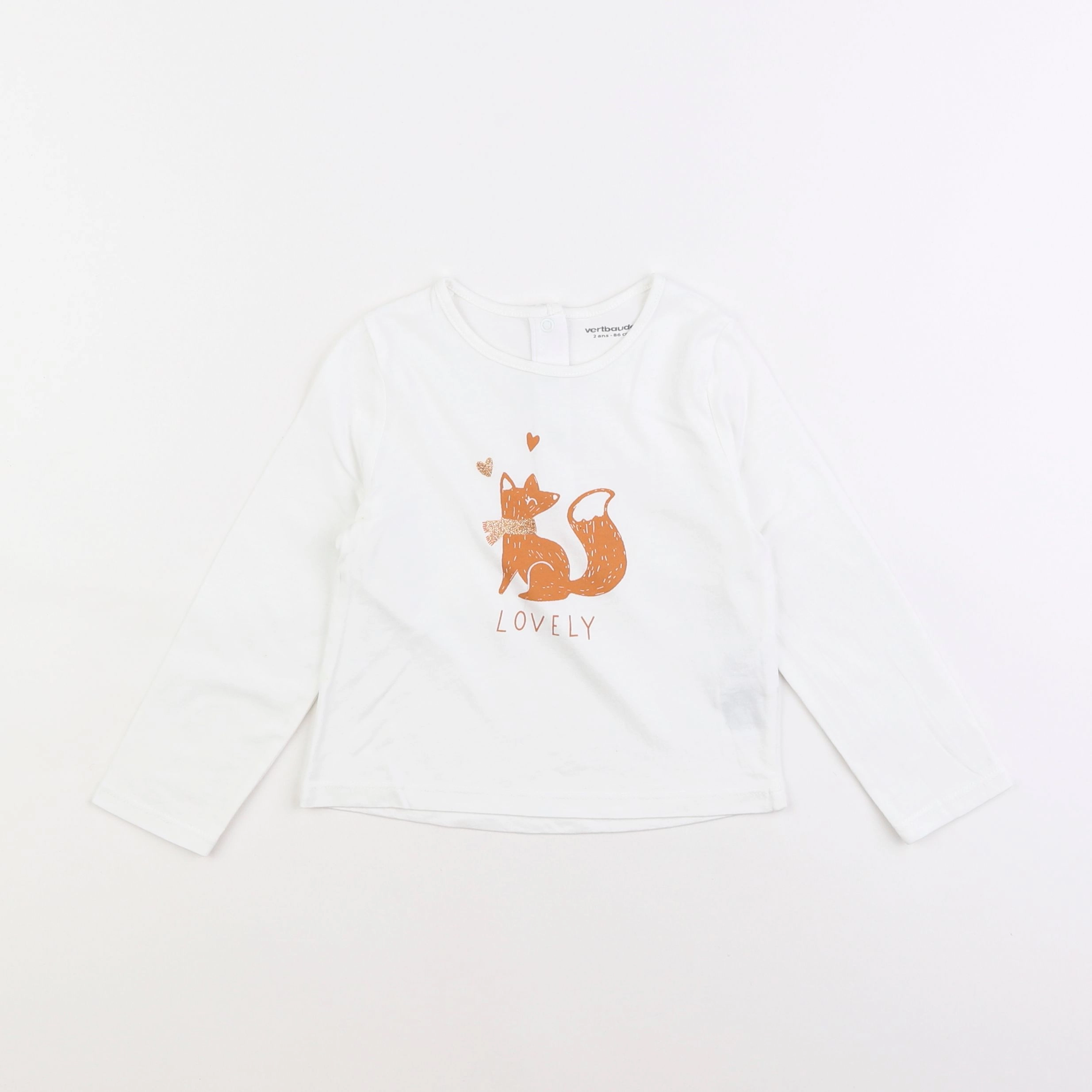 Vertbaudet - tee-shirt blanc - 2 ans