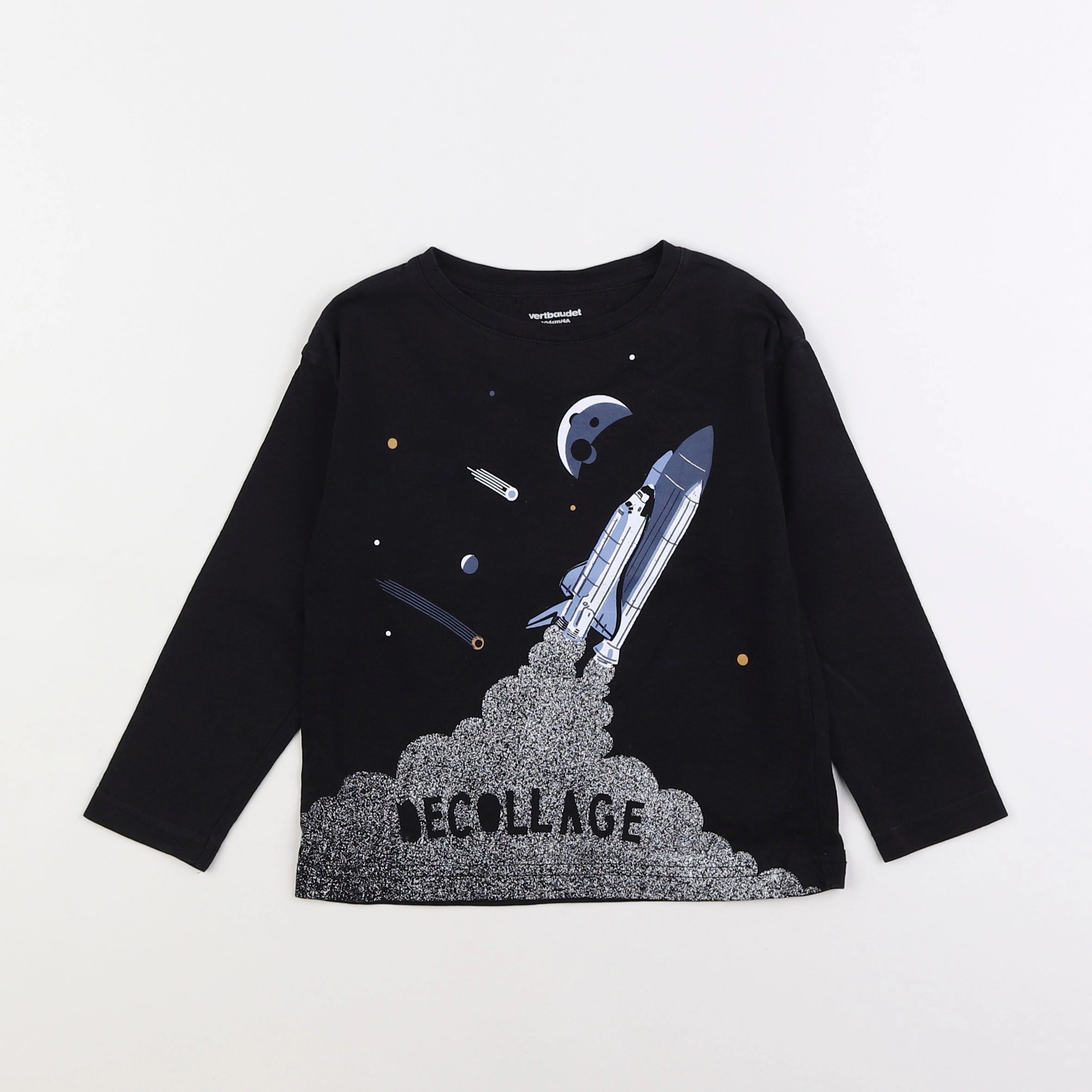 Vertbaudet - tee-shirt noir - 4 ans