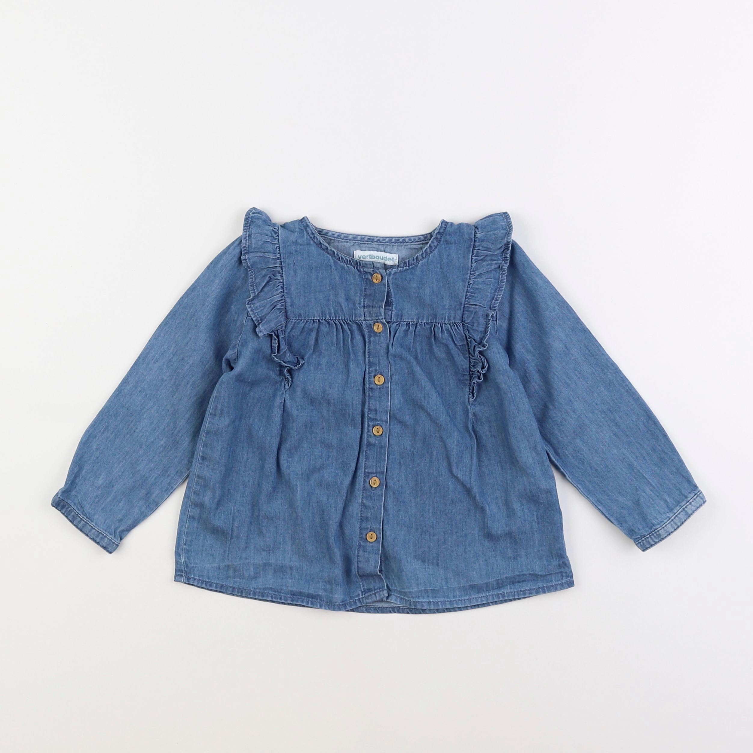 Vertbaudet - blouse bleu - 2 ans