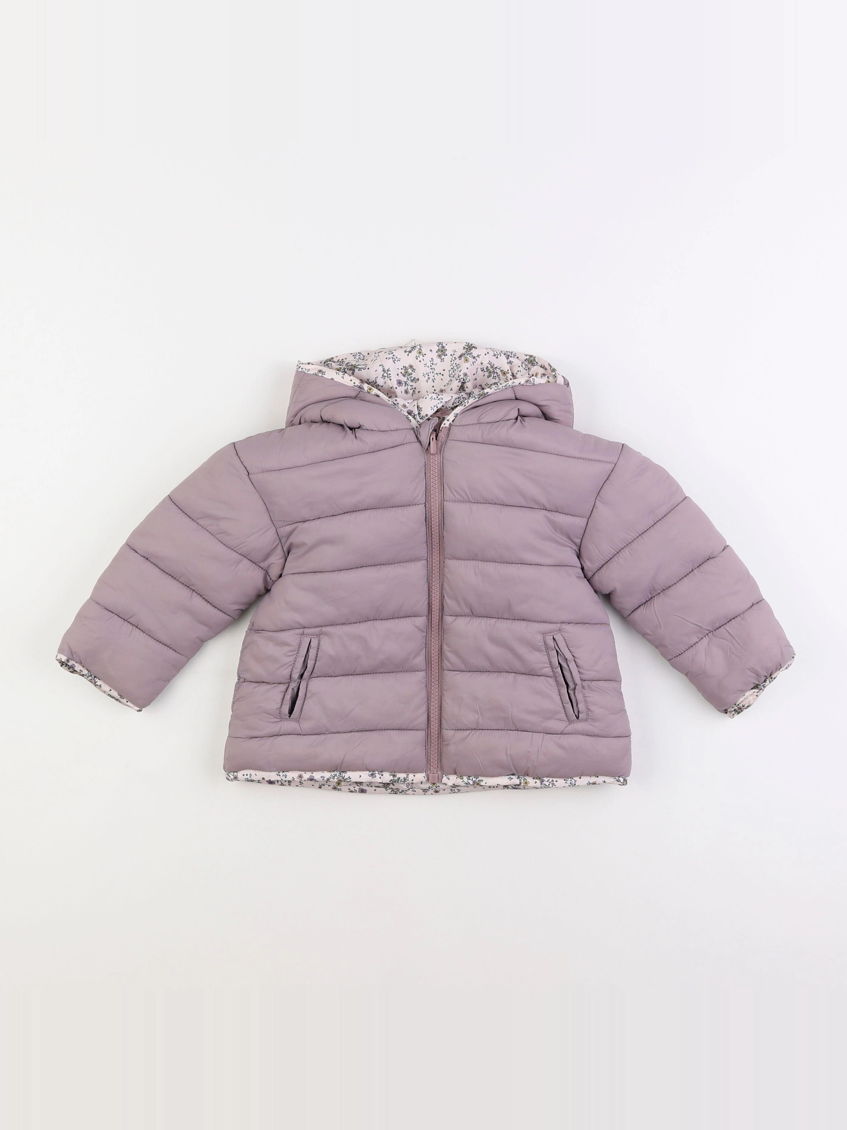 Vertbaudet - doudoune réversible violet - 2 ans
