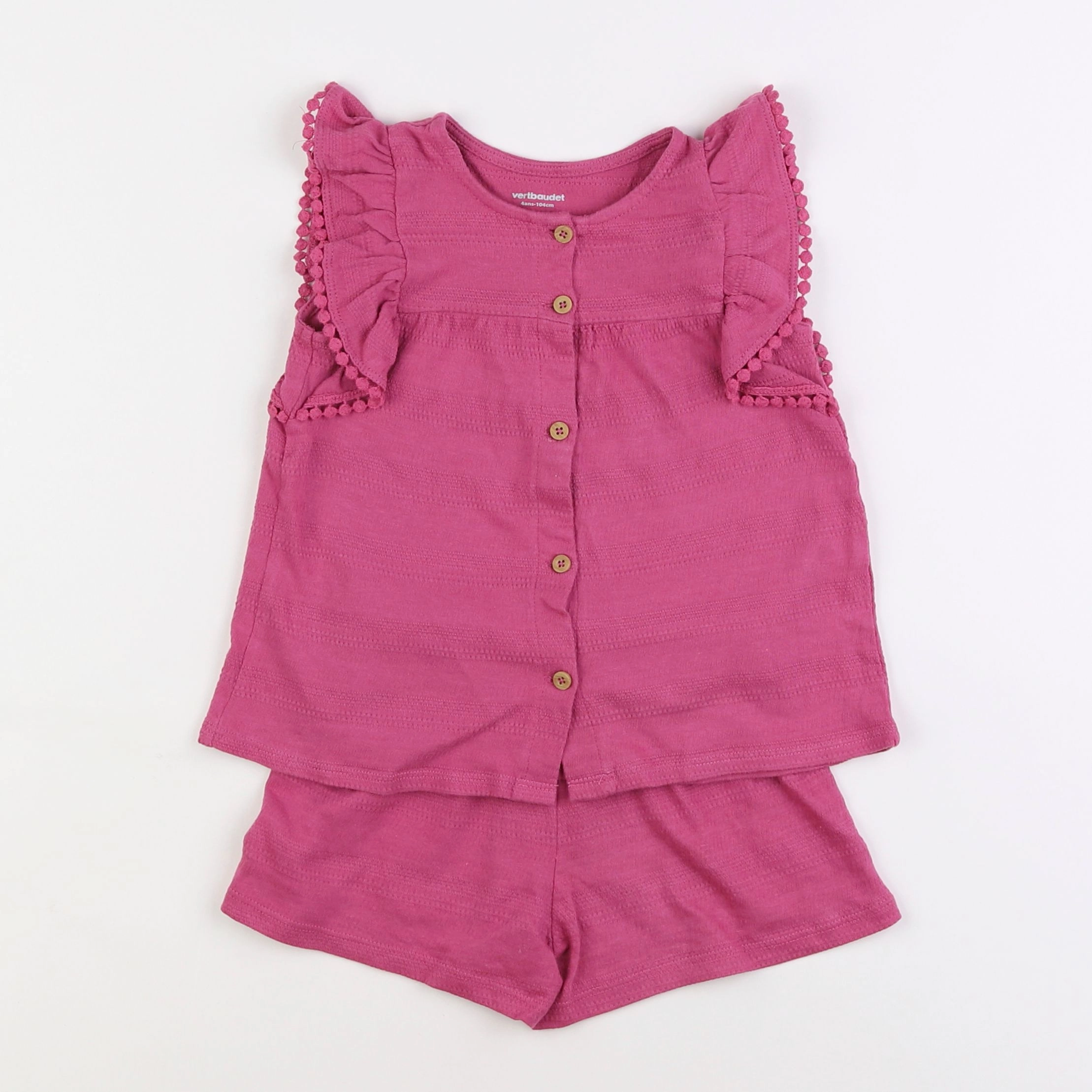 Vertbaudet - ensemble rose - 4 ans