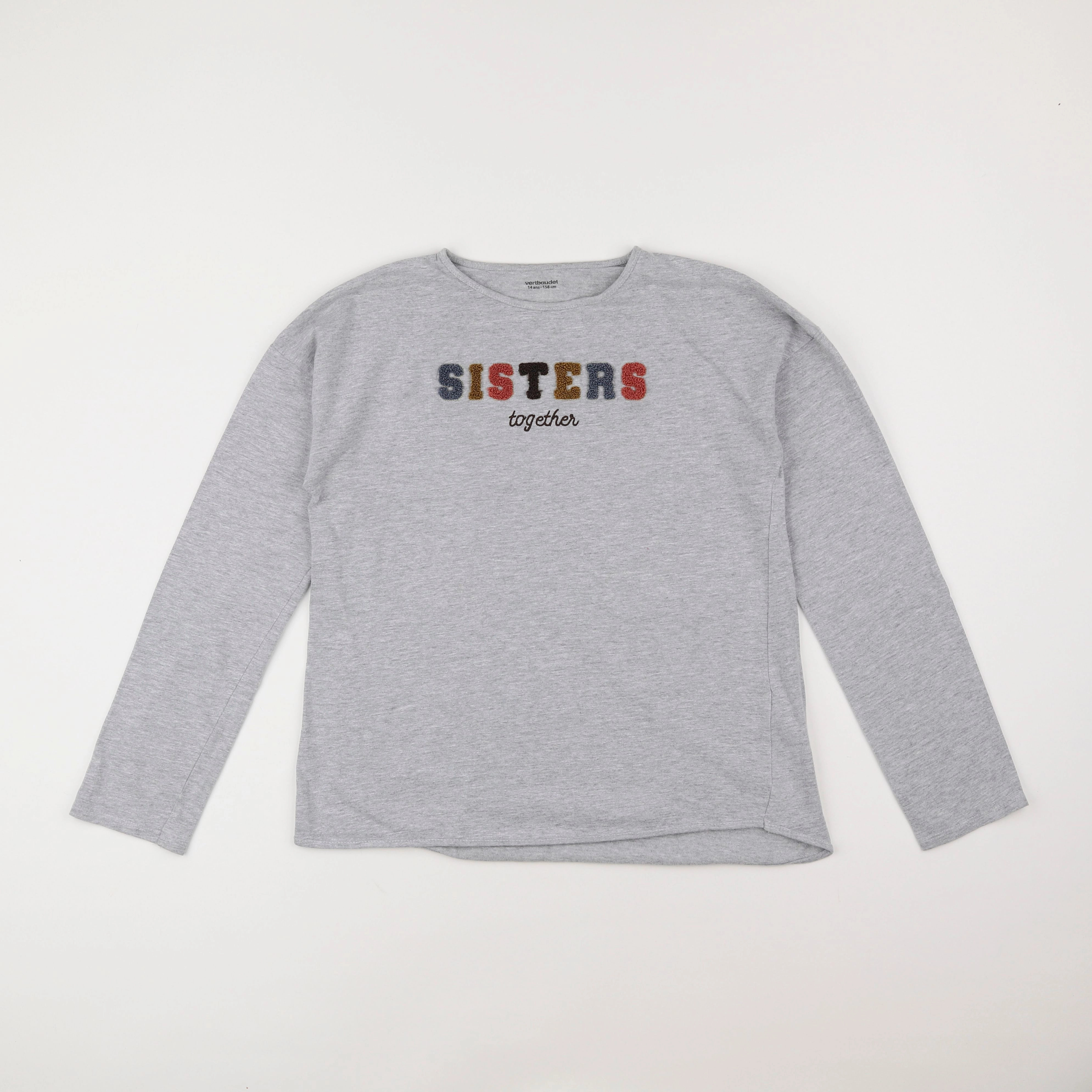 Vertbaudet - tee-shirt gris - 14 ans