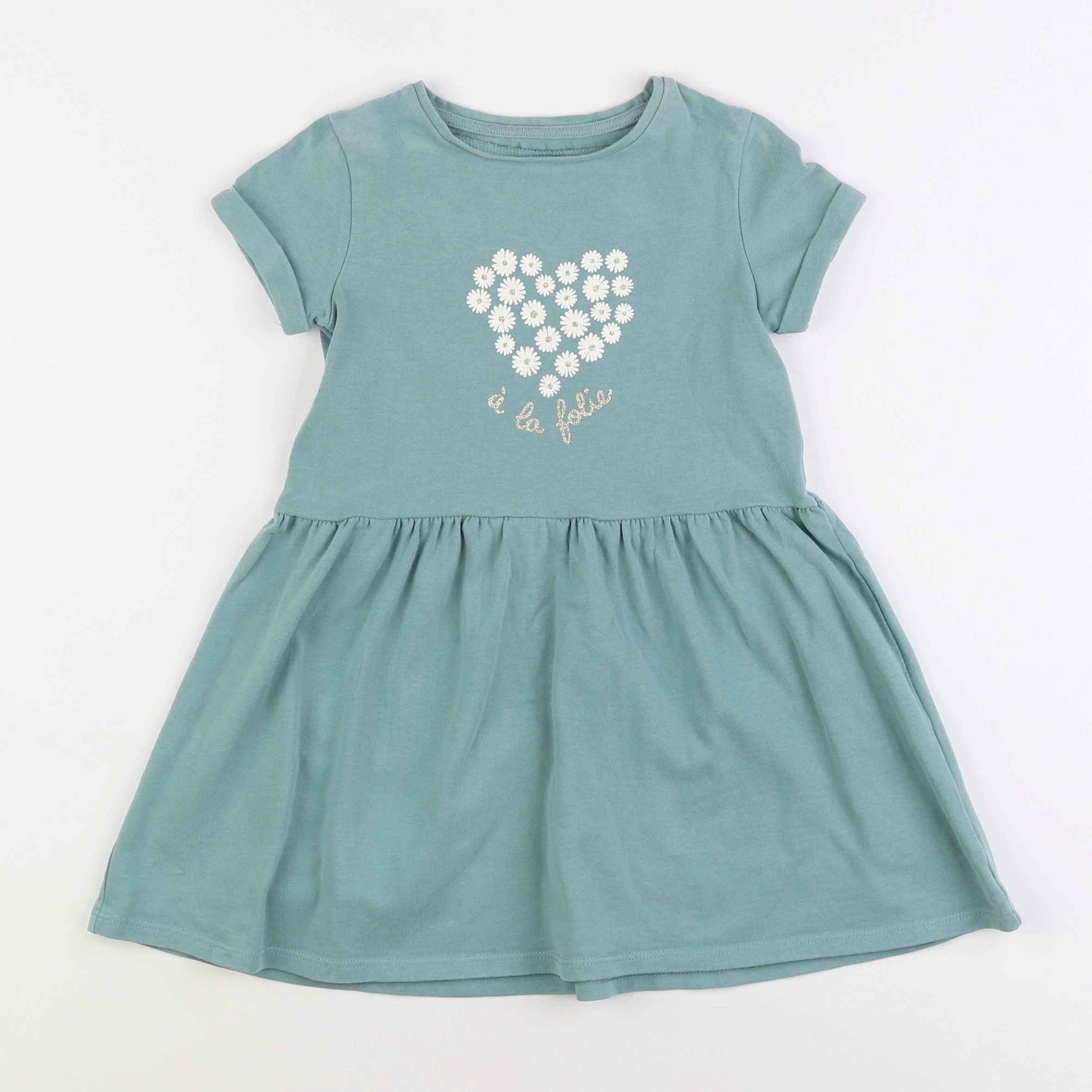 Vertbaudet - robe vert - 4 ans