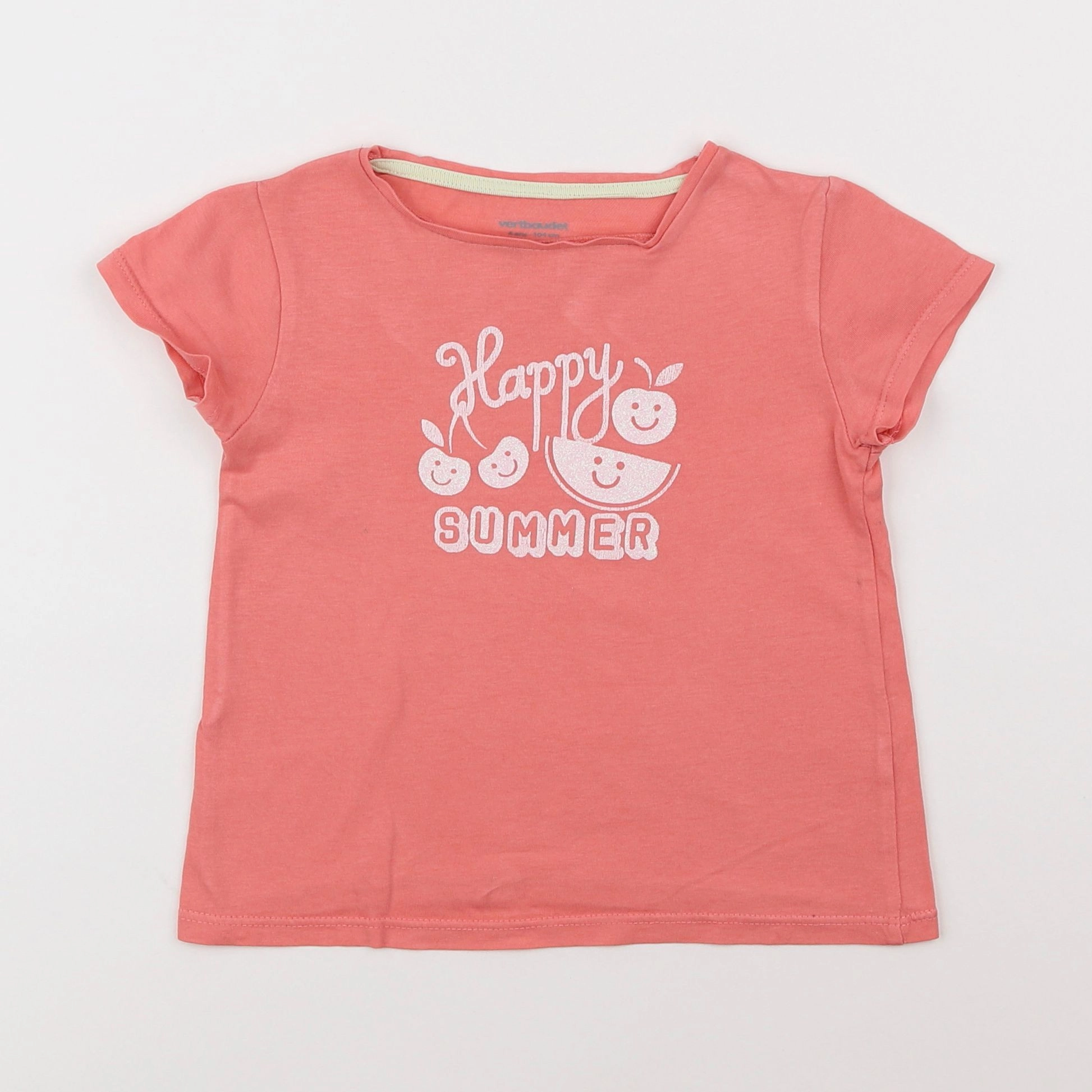 Vertbaudet - tee-shirt rose - 4 ans