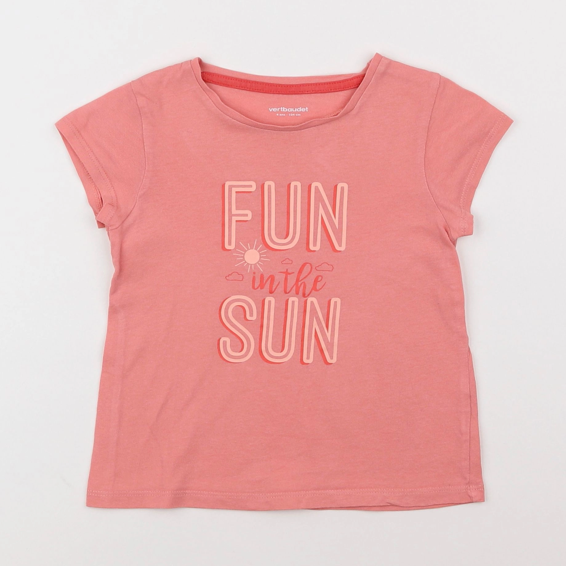 Vertbaudet - tee-shirt rose - 4 ans