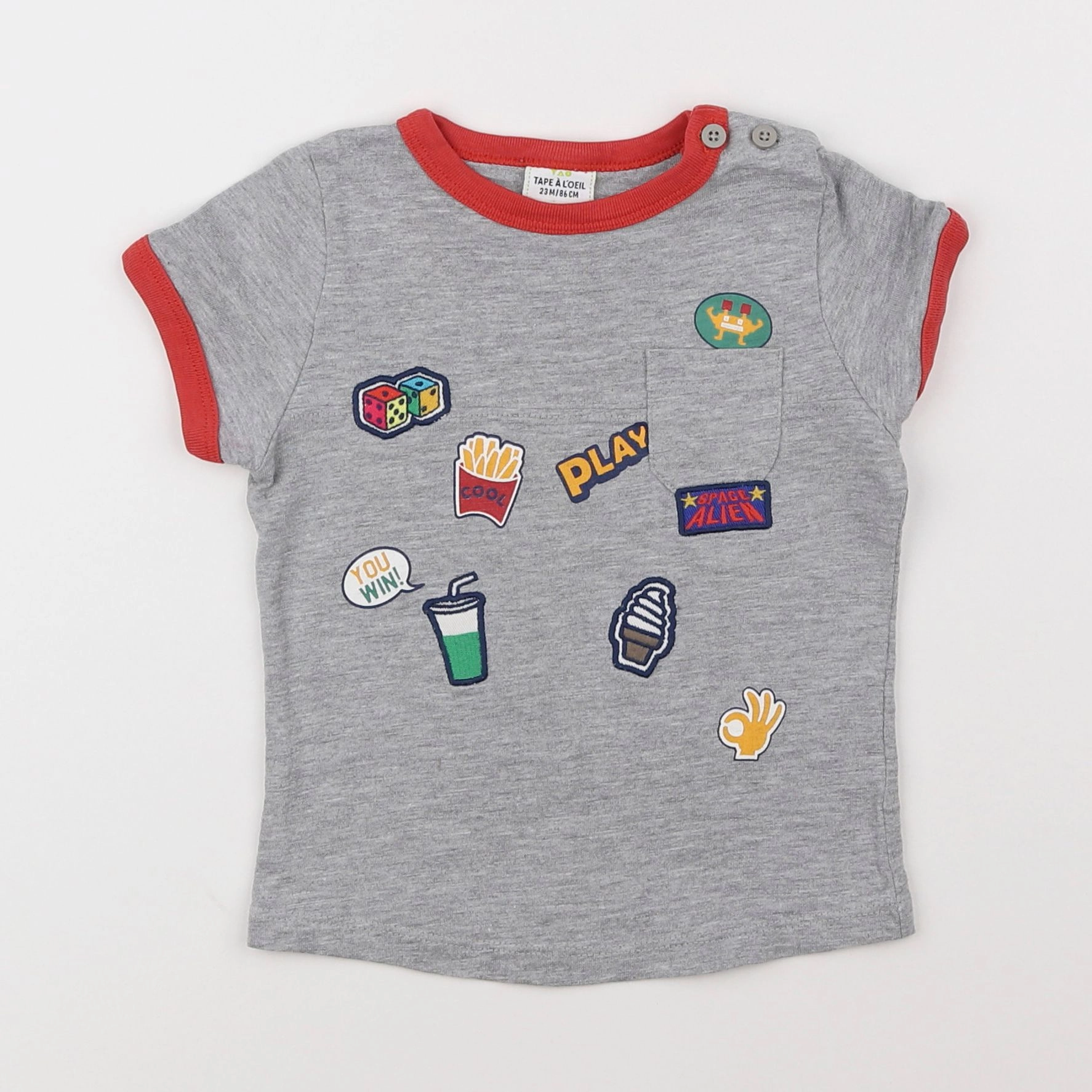 Tape à l'oeil - tee-shirt gris - 2 ans