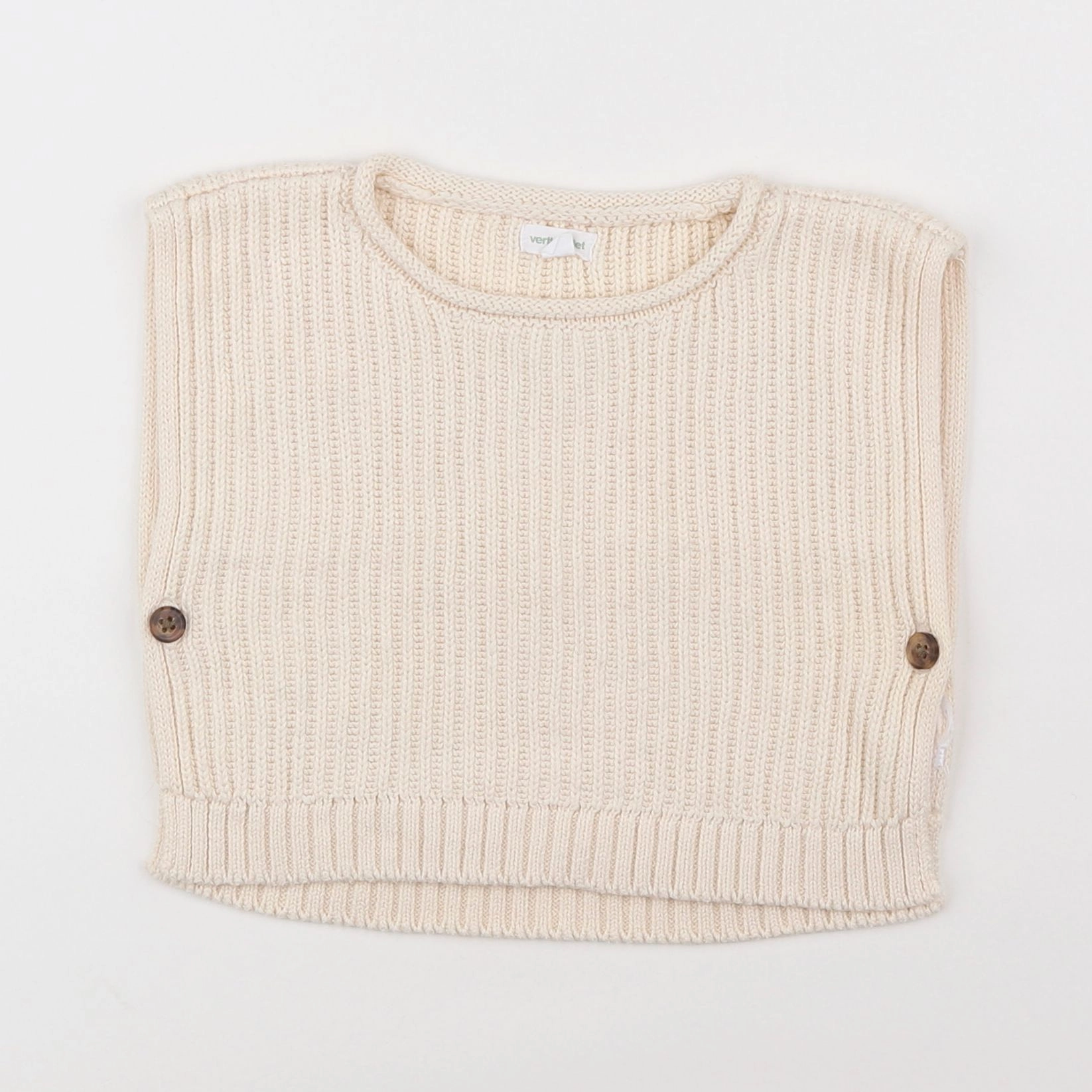 Vertbaudet - pull beige - 6 mois