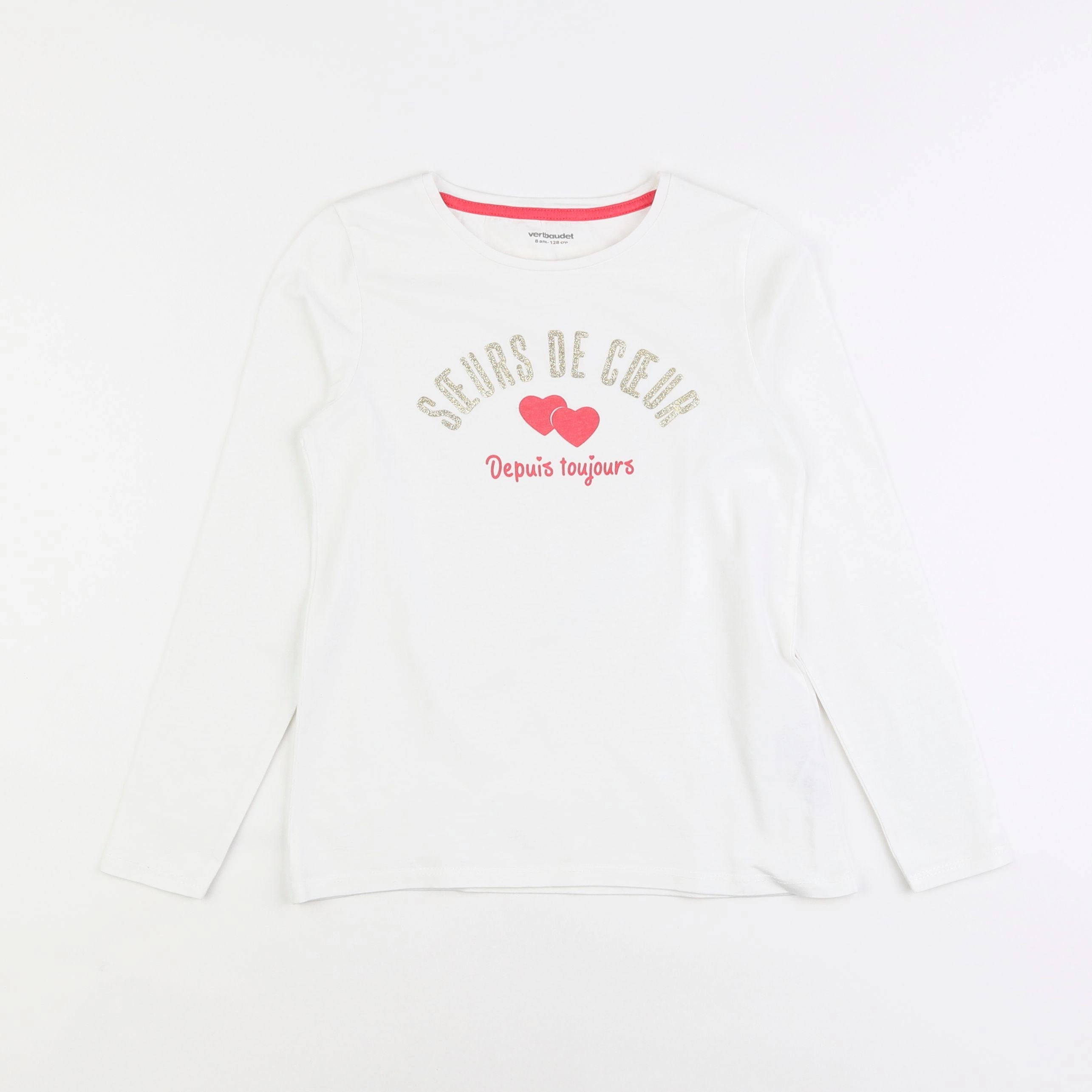 Vertbaudet - tee-shirt blanc - 8 ans