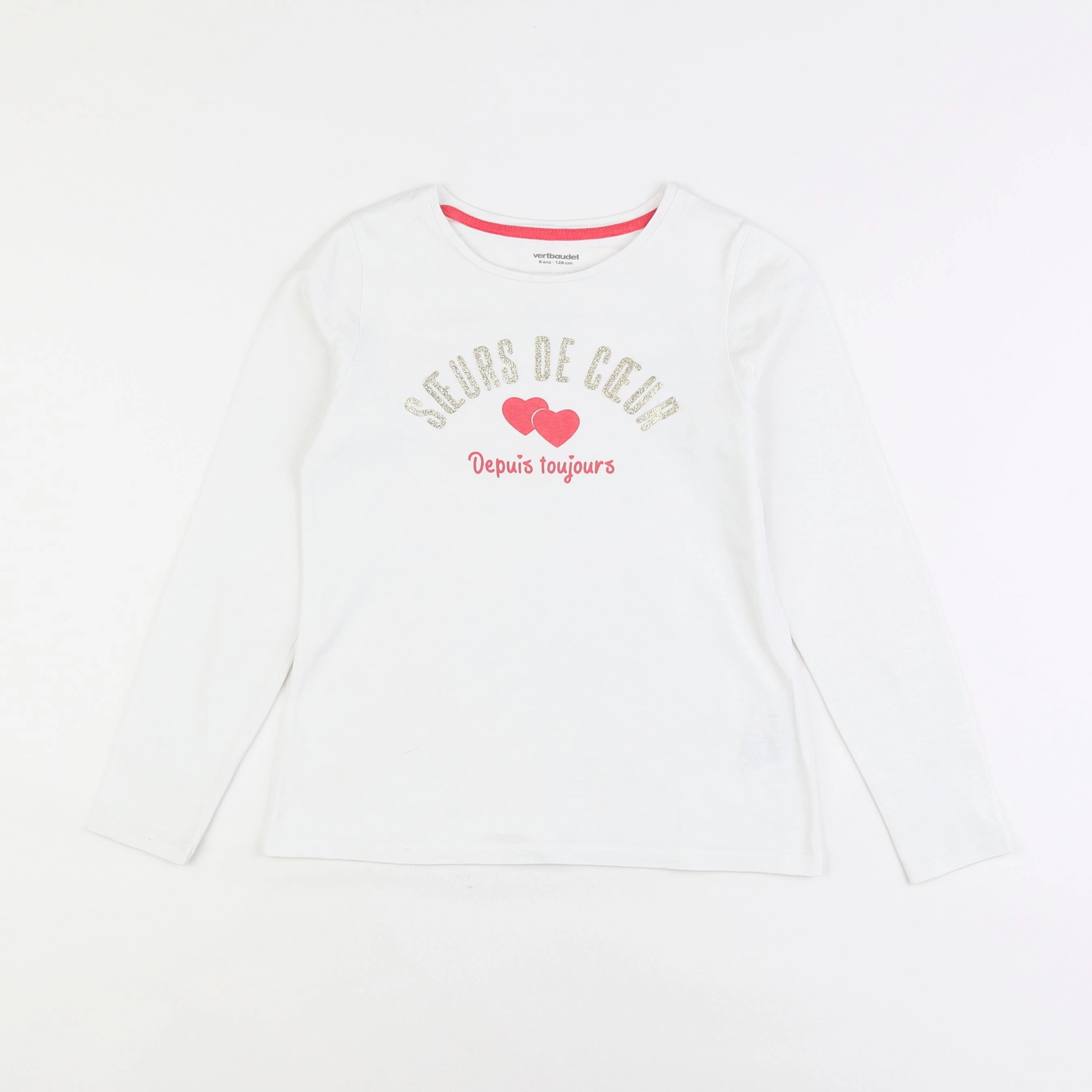 Vertbaudet - tee-shirt blanc - 8 ans