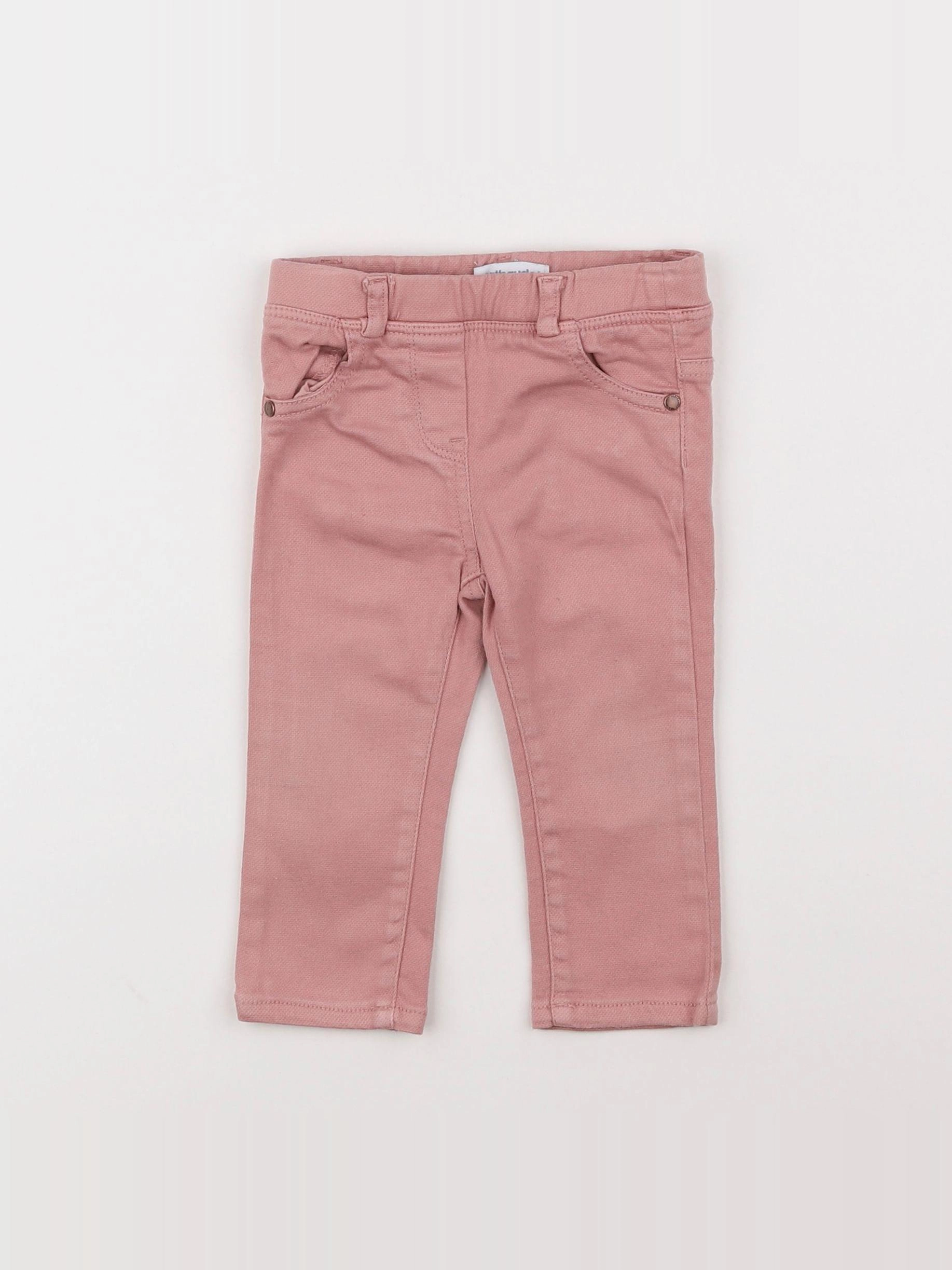 Vertbaudet - pantalon rose - 12 mois