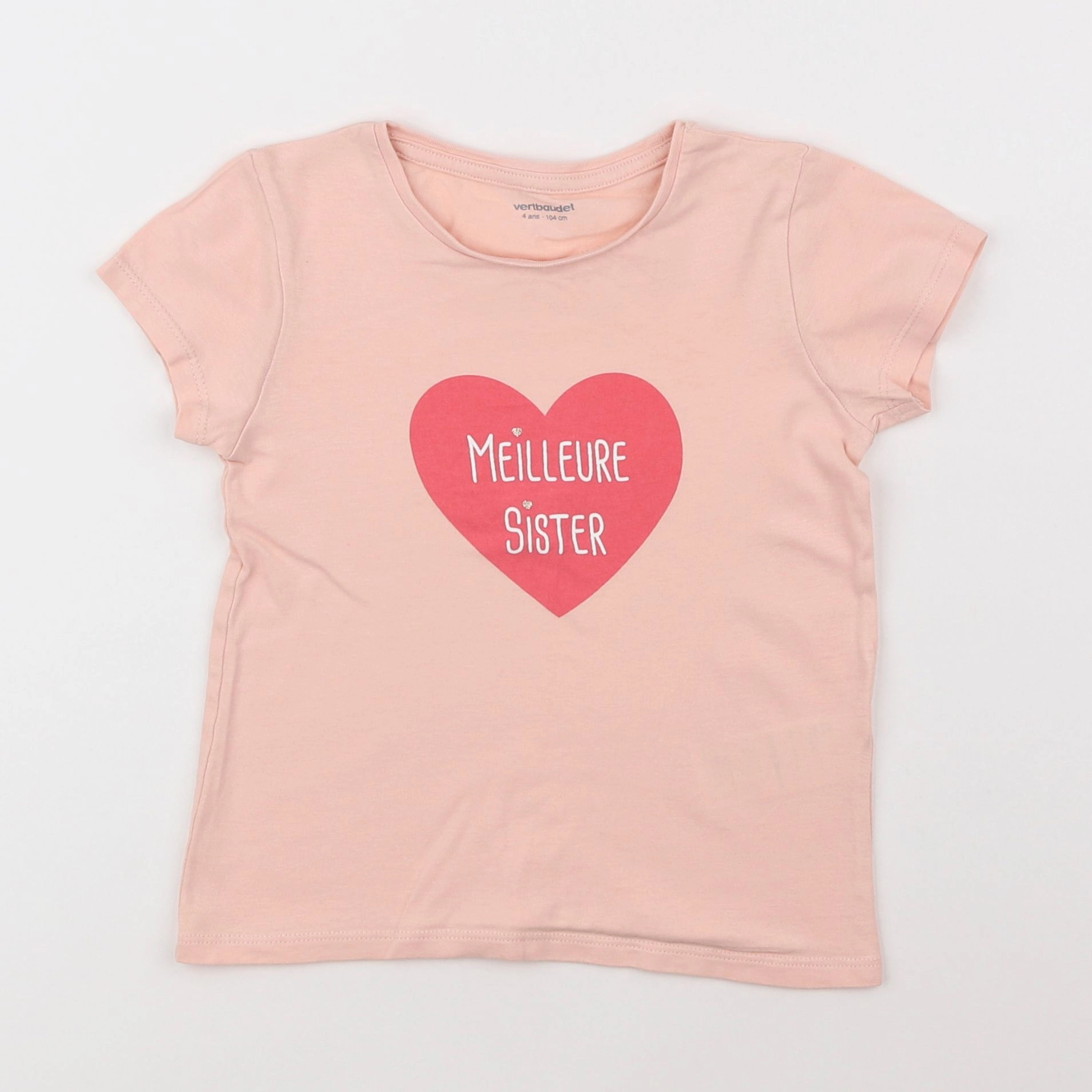 Vertbaudet - tee-shirt rose - 4 ans