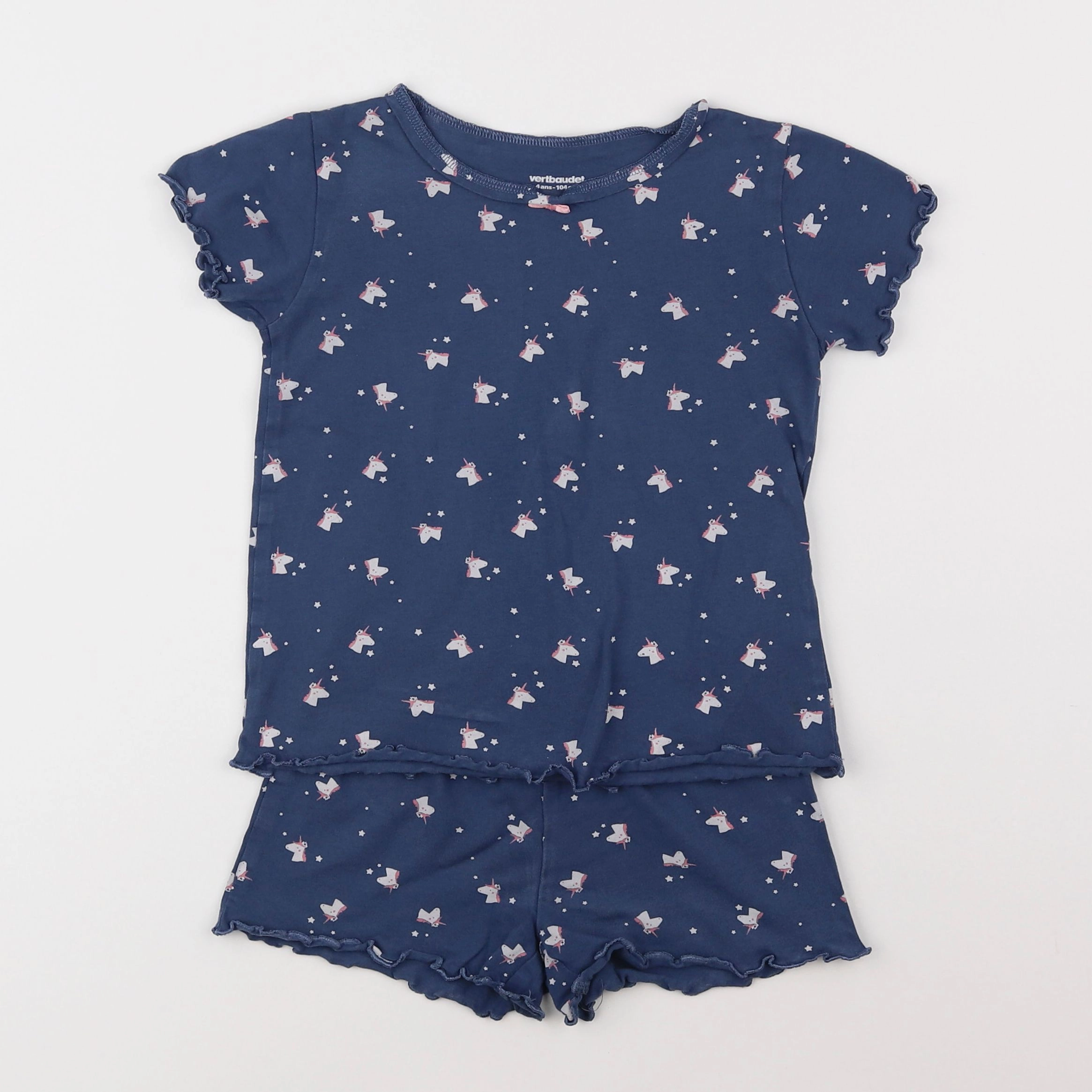 Vertbaudet - pyjama coton bleu - 4 ans