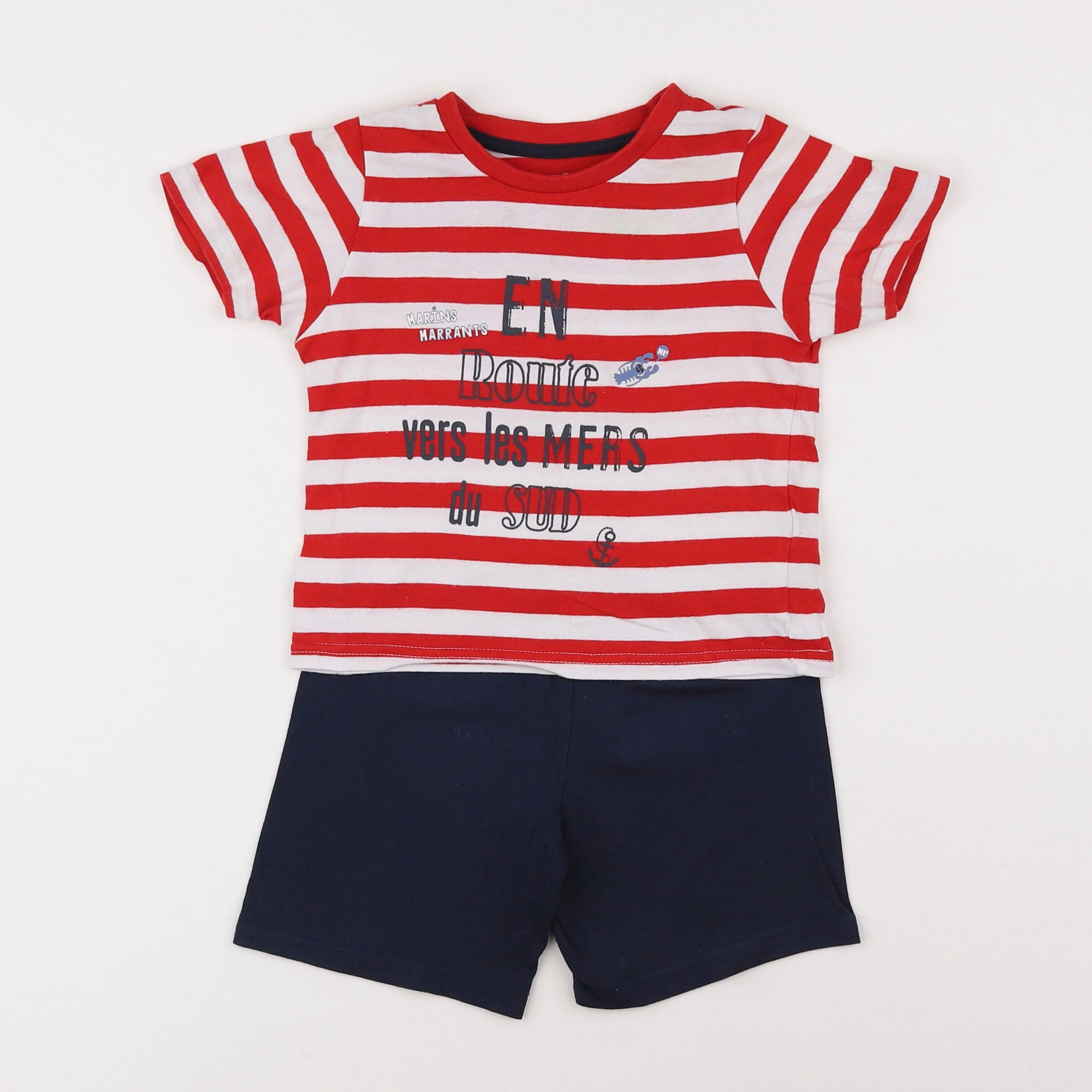 Vertbaudet - pyjama coton rouge - 3 ans