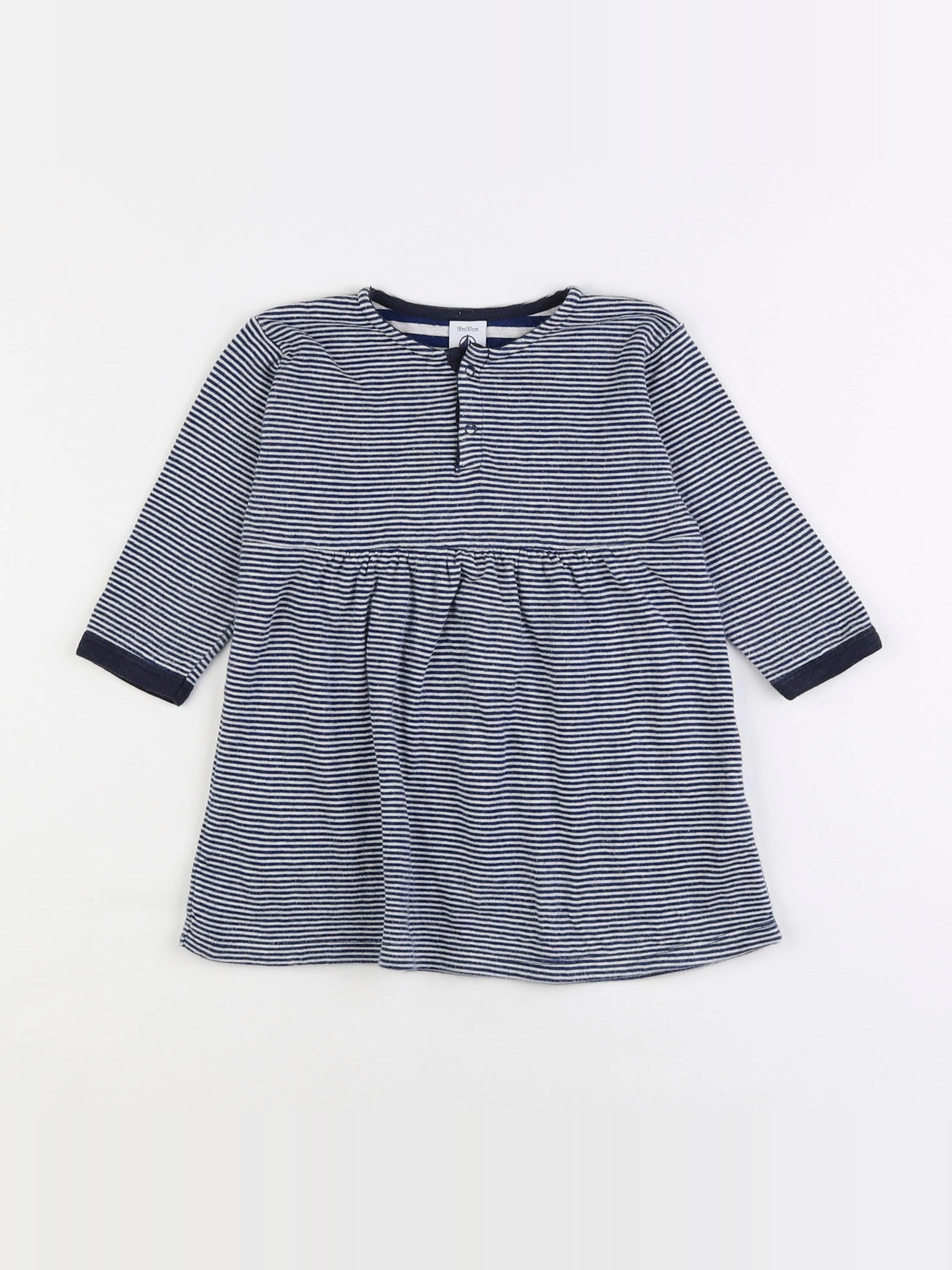 Petit Bateau - robe bleu - 18 mois