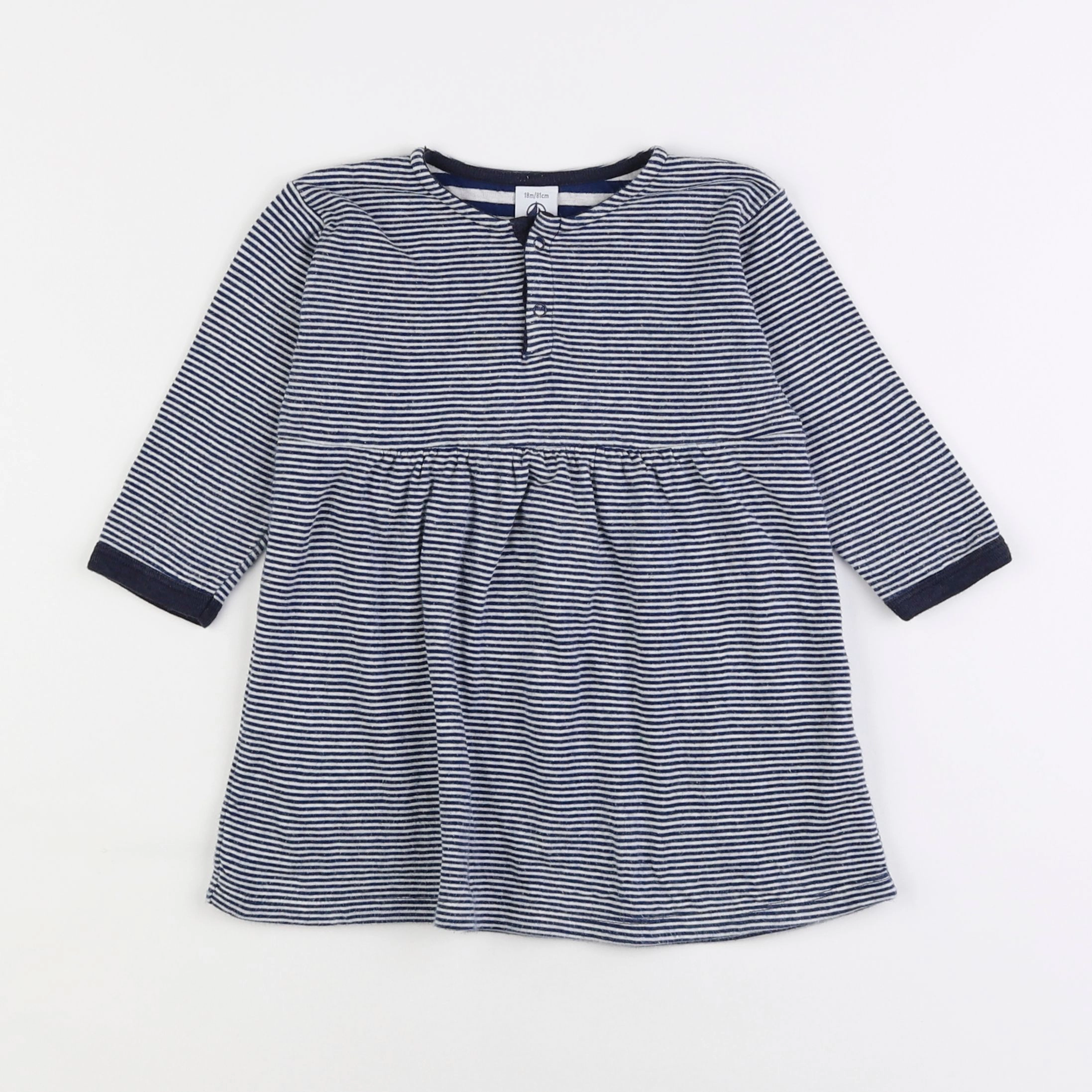 Petit Bateau - robe bleu - 18 mois