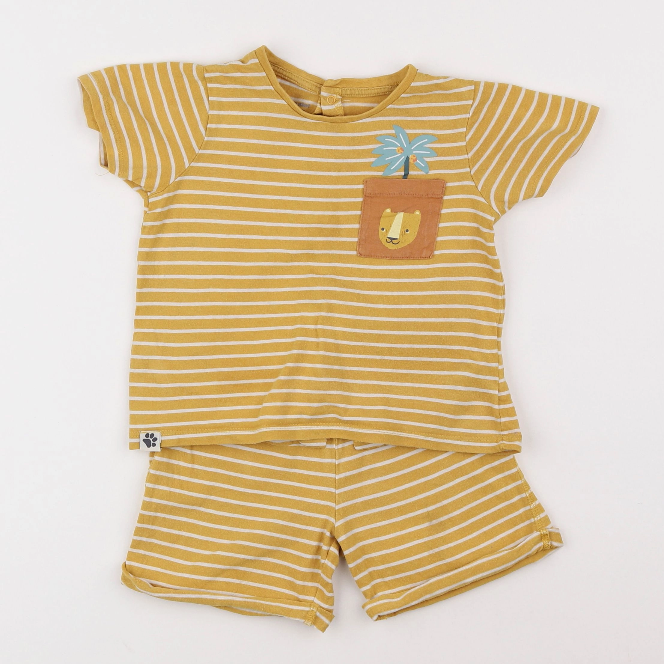 Vertbaudet - pyjama coton jaune - 3 ans