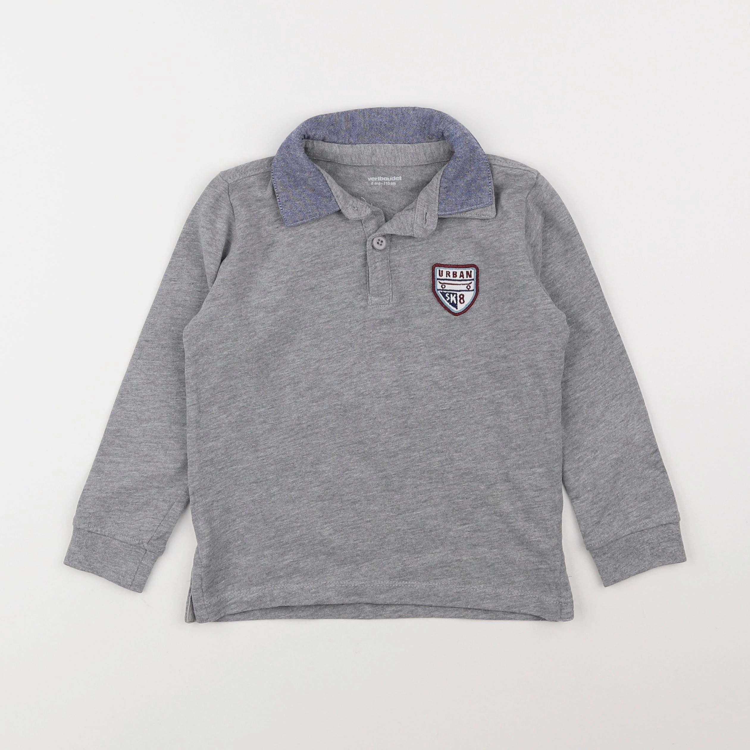 Vertbaudet - polo gris - 5 ans