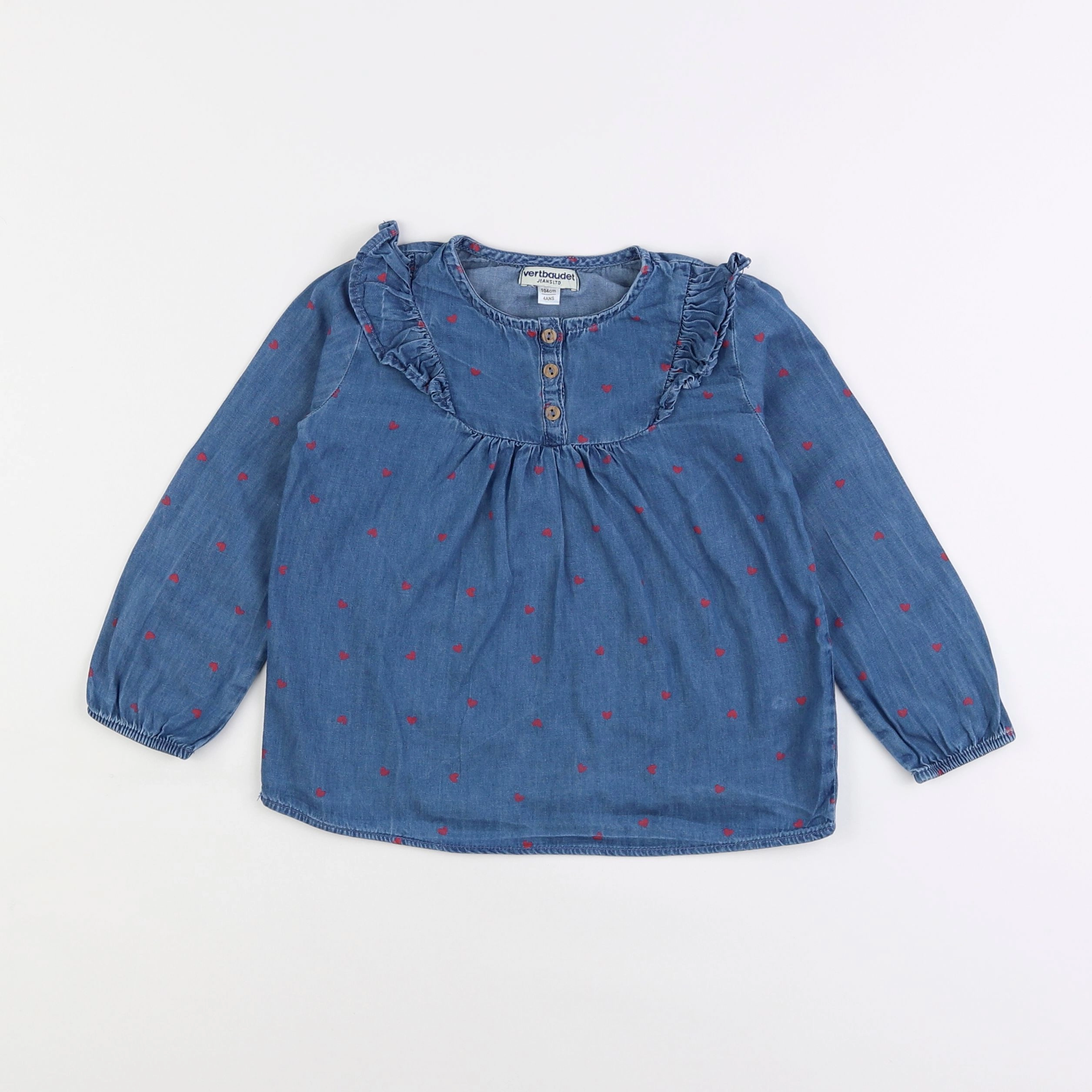 Vertbaudet - blouse bleu - 4 ans