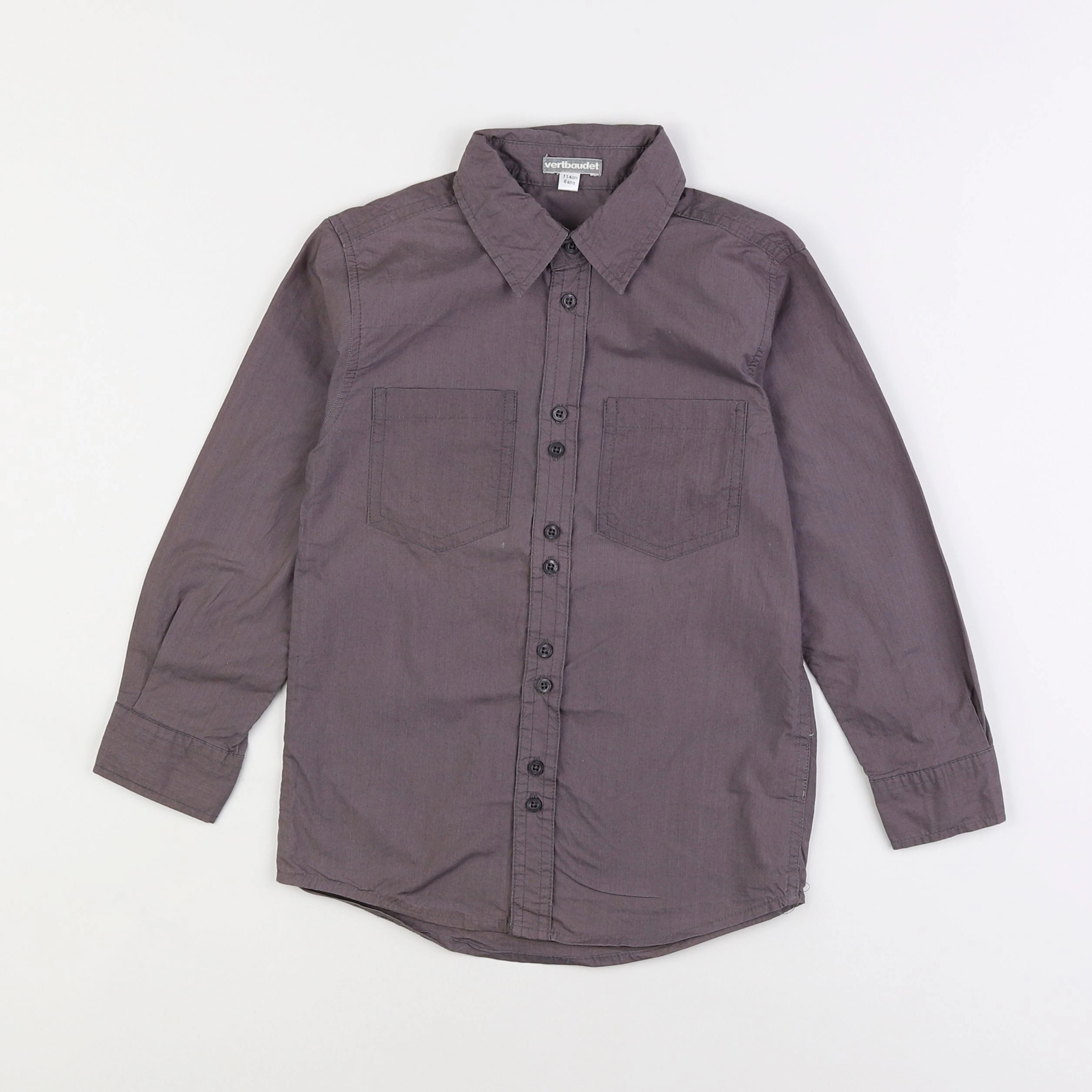 Vertbaudet - chemise gris - 6 ans