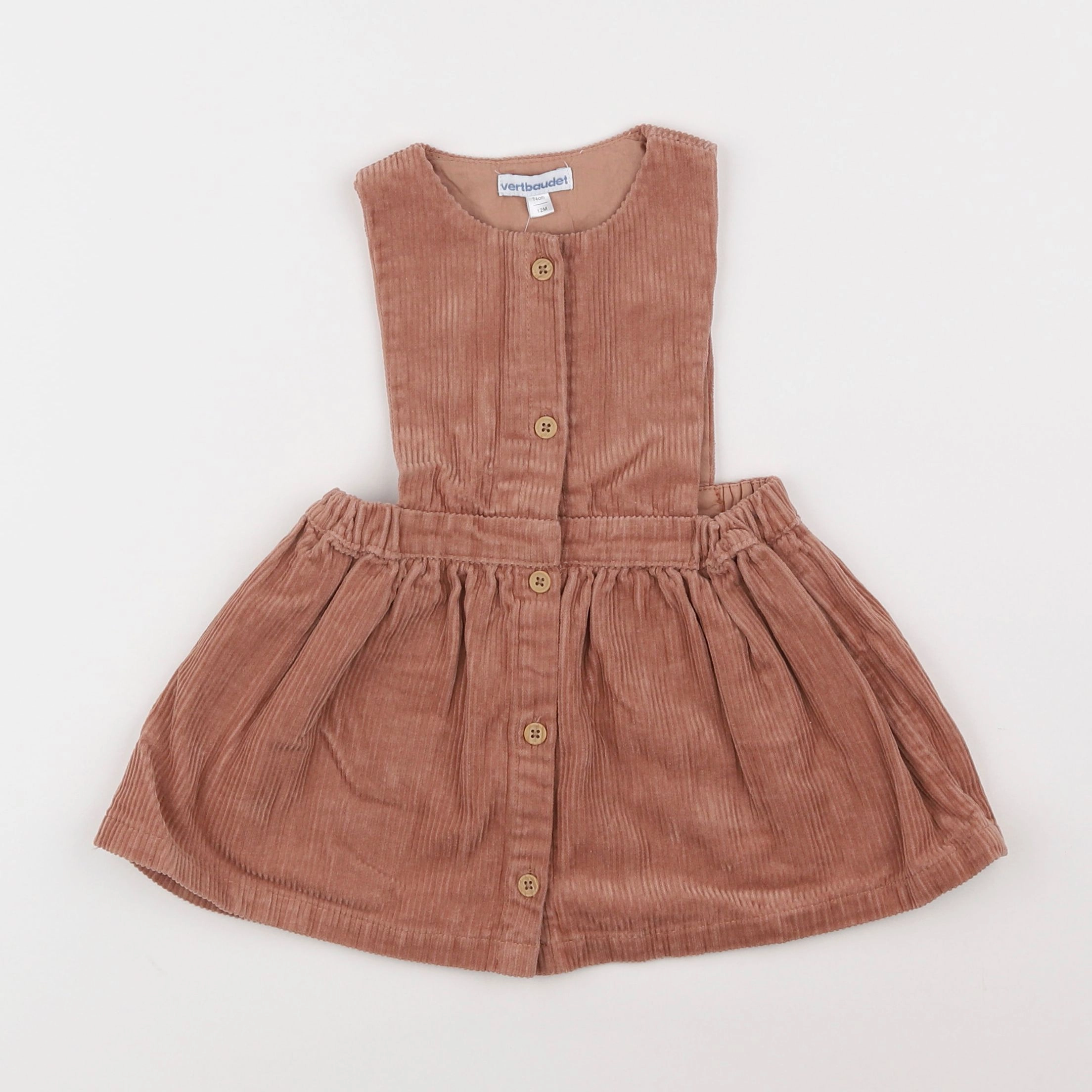 Vertbaudet - robe marron - 12 mois