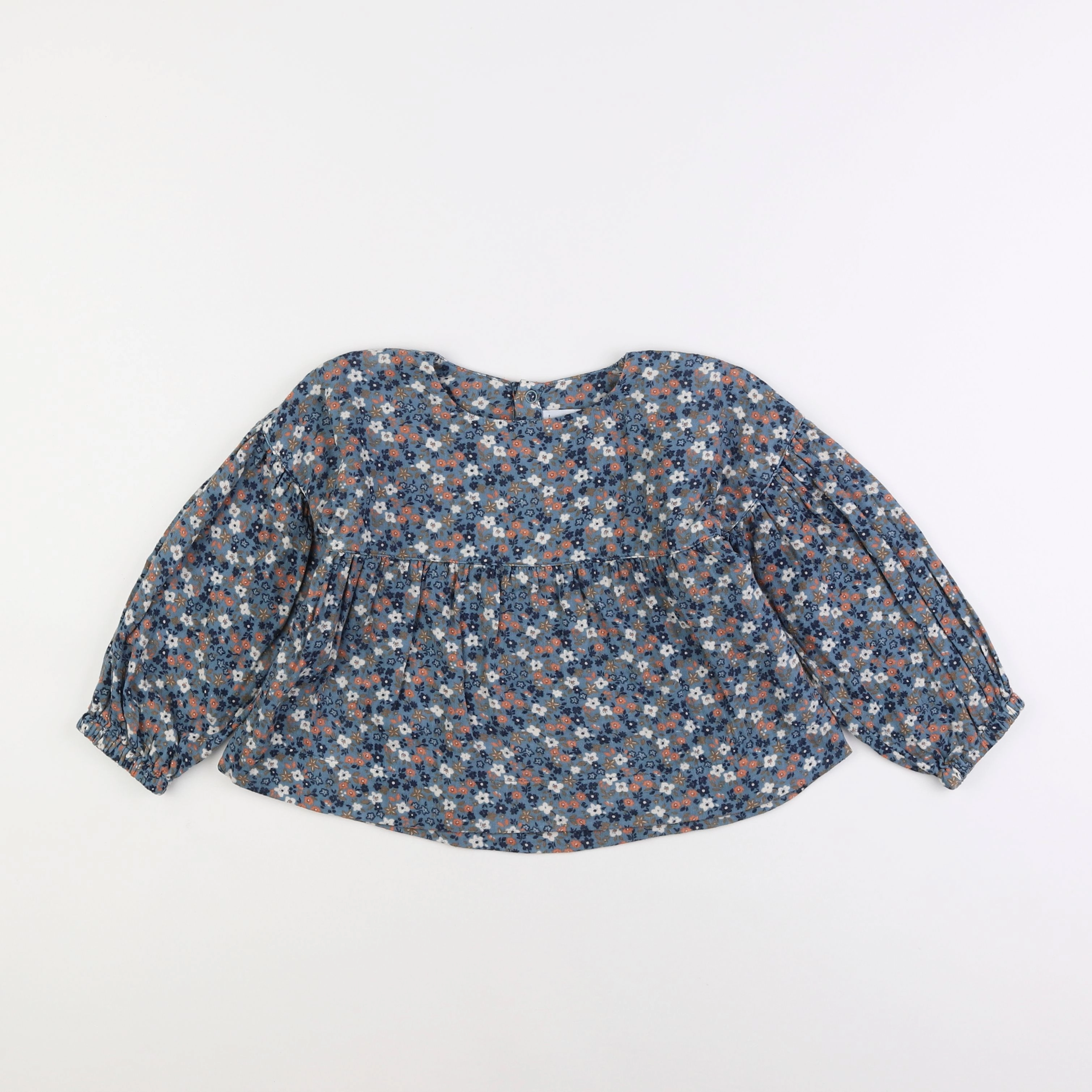 Petit Bateau - blouse bleu - 4 ans