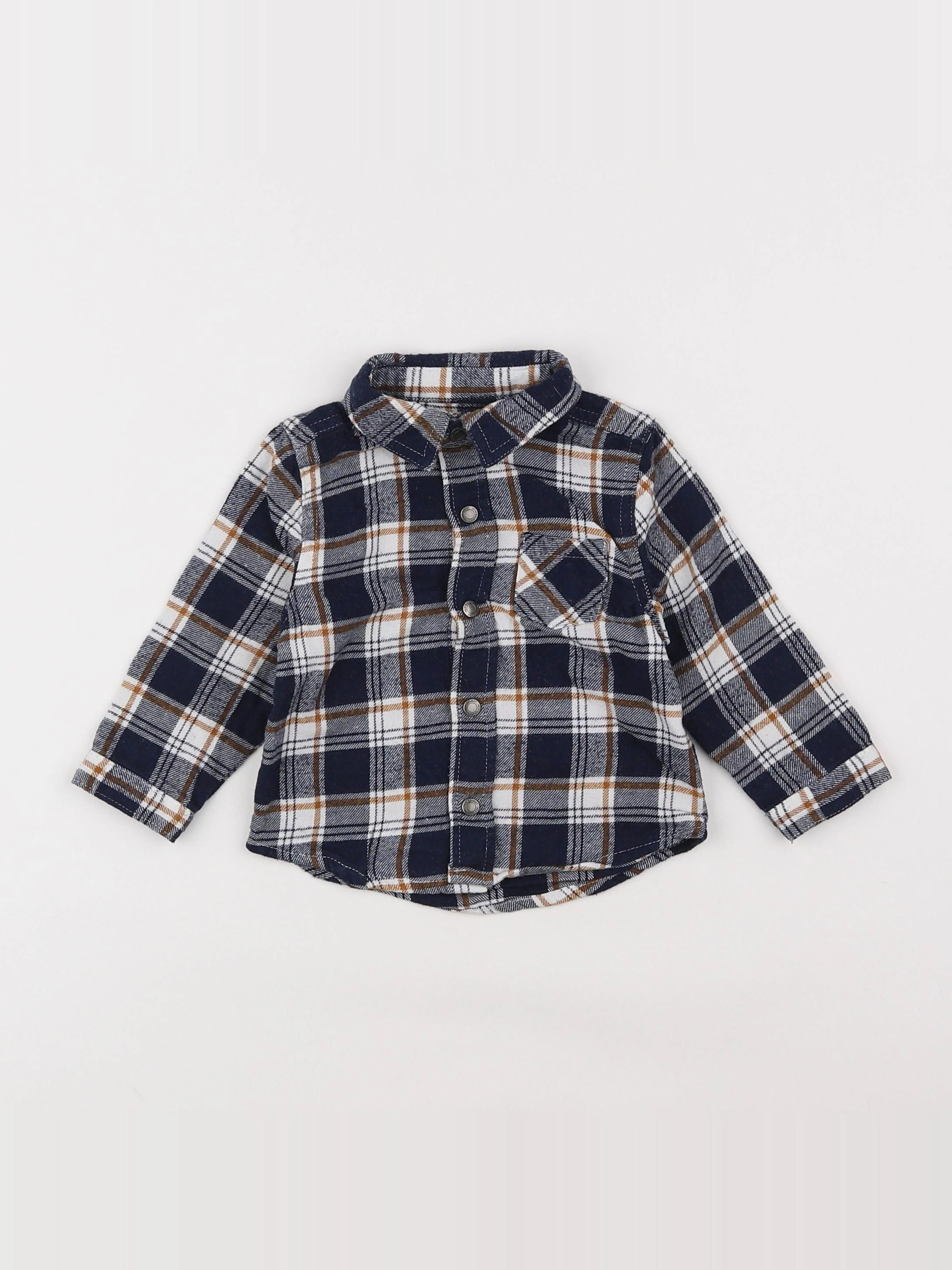 Vertbaudet - chemise bleu - 12 mois
