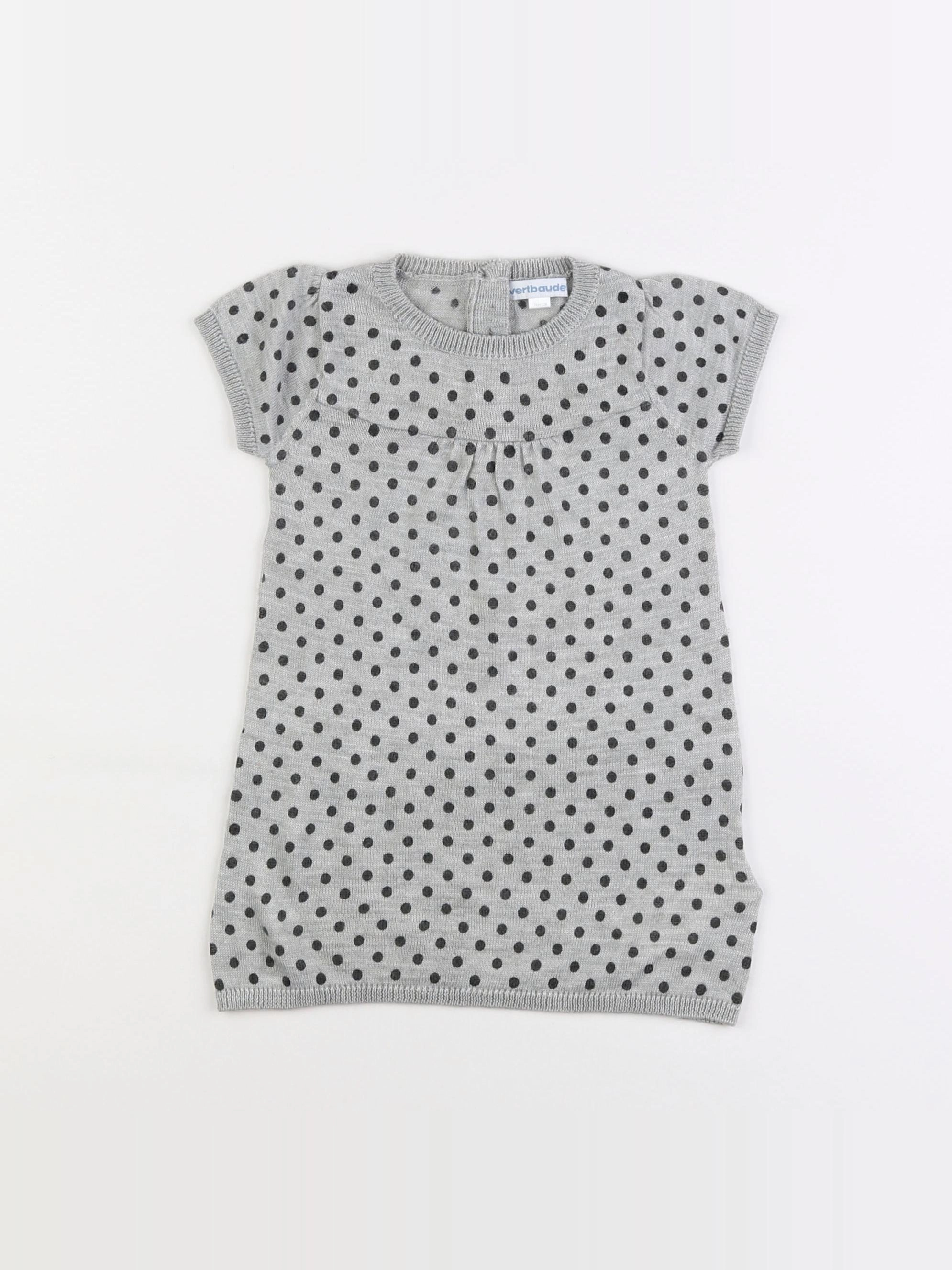 Vertbaudet - robe gris - 12 mois