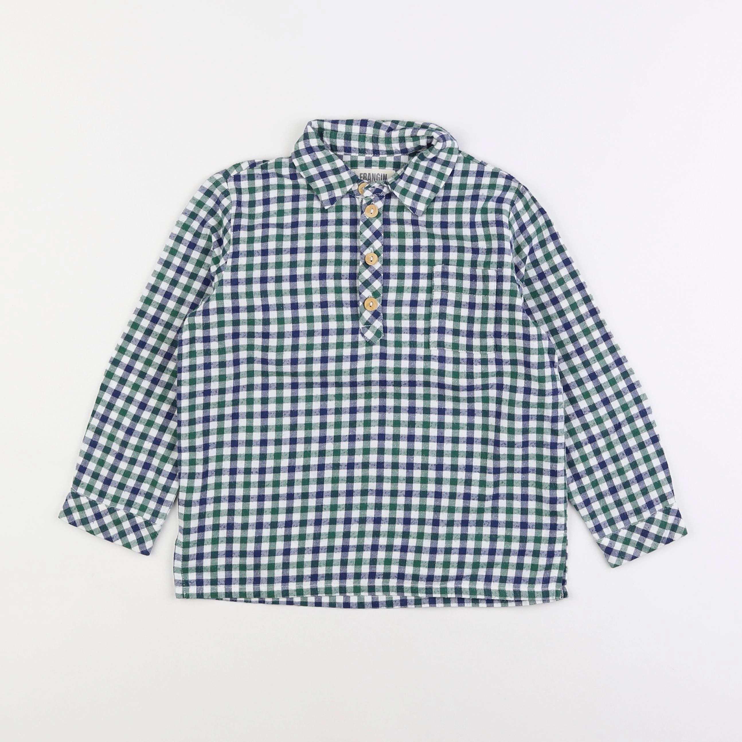 Frangin Frangine - chemise bleu, vert - 6 ans