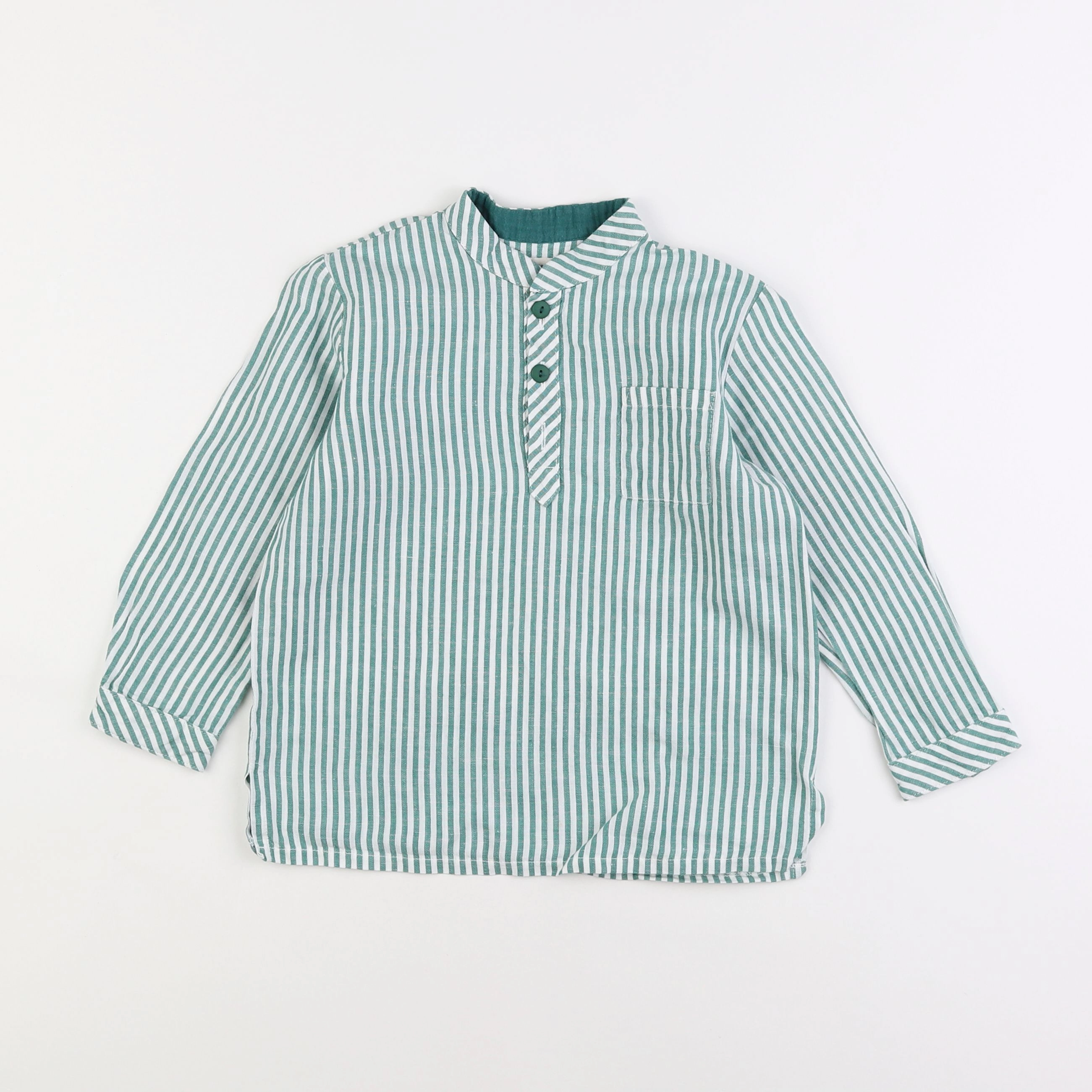 Frangin Frangine - chemise blanc, vert - 6 ans